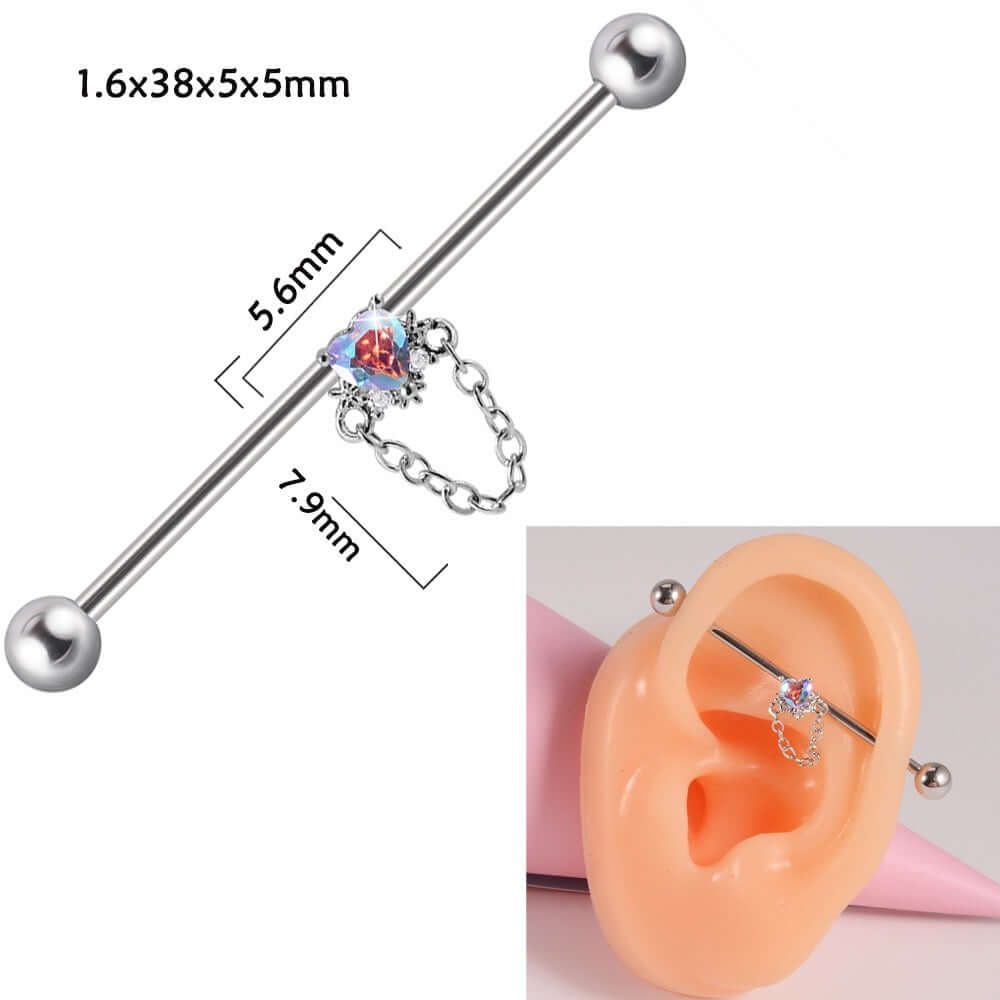 14g Silver Scorpio Insect Industrial Barbell Body Jewelry - Belly Button & Nose Piercing Bar | Perfect for Gothic, Punk & Alternative Fashion Styles