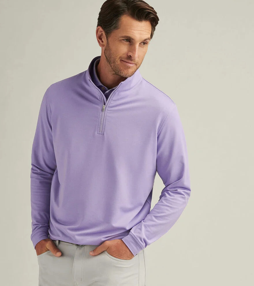 Peter Millar Men's Perth Mélange Performance 1/4 Zip Pullover Sweater - Ultra Violet | Lightweight Golf & Casual Wear for Men | Perfect for Outdoor Activities & Layering