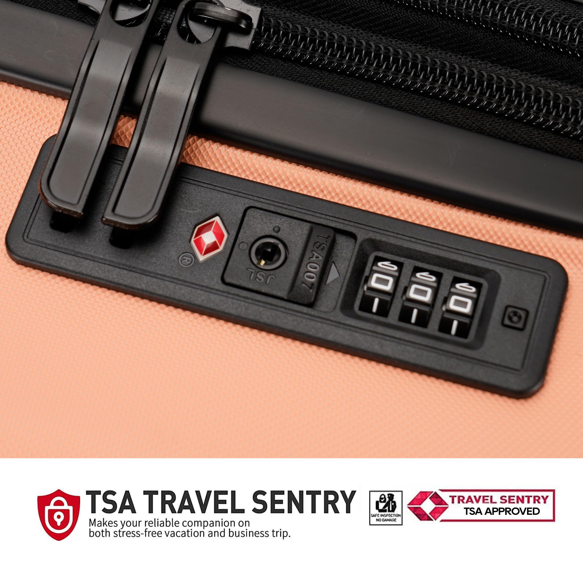 3-Piece Expandable ABS Hard Shell Luggage Set with TSA Lock & Spinner Wheels - Durable Scratch-Resistant Suitcase (Orange Yellow, 20/24/28 Inch) - Perfect for International Travel, Family Vacations & Business Trips