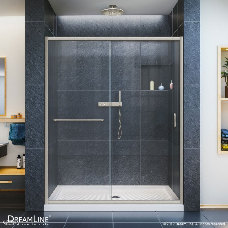 DreamLine Infinity Z 56-60 Inch W x 72 Inch H Semi-Frameless Sliding Shower Door - Modern Bathroom Upgrade for Small & Large Spaces