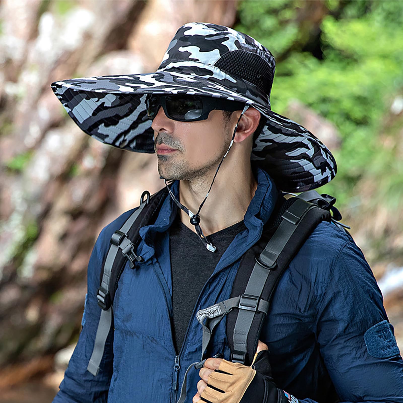 Wide Brim Sun Hat for Men & Women - UPF 50+ UV Protection Fishing Bucket Hat, Safari & Cowboy Style Summer Outdoor Hat | Perfect for Beach, Hiking, Gardening & Travel