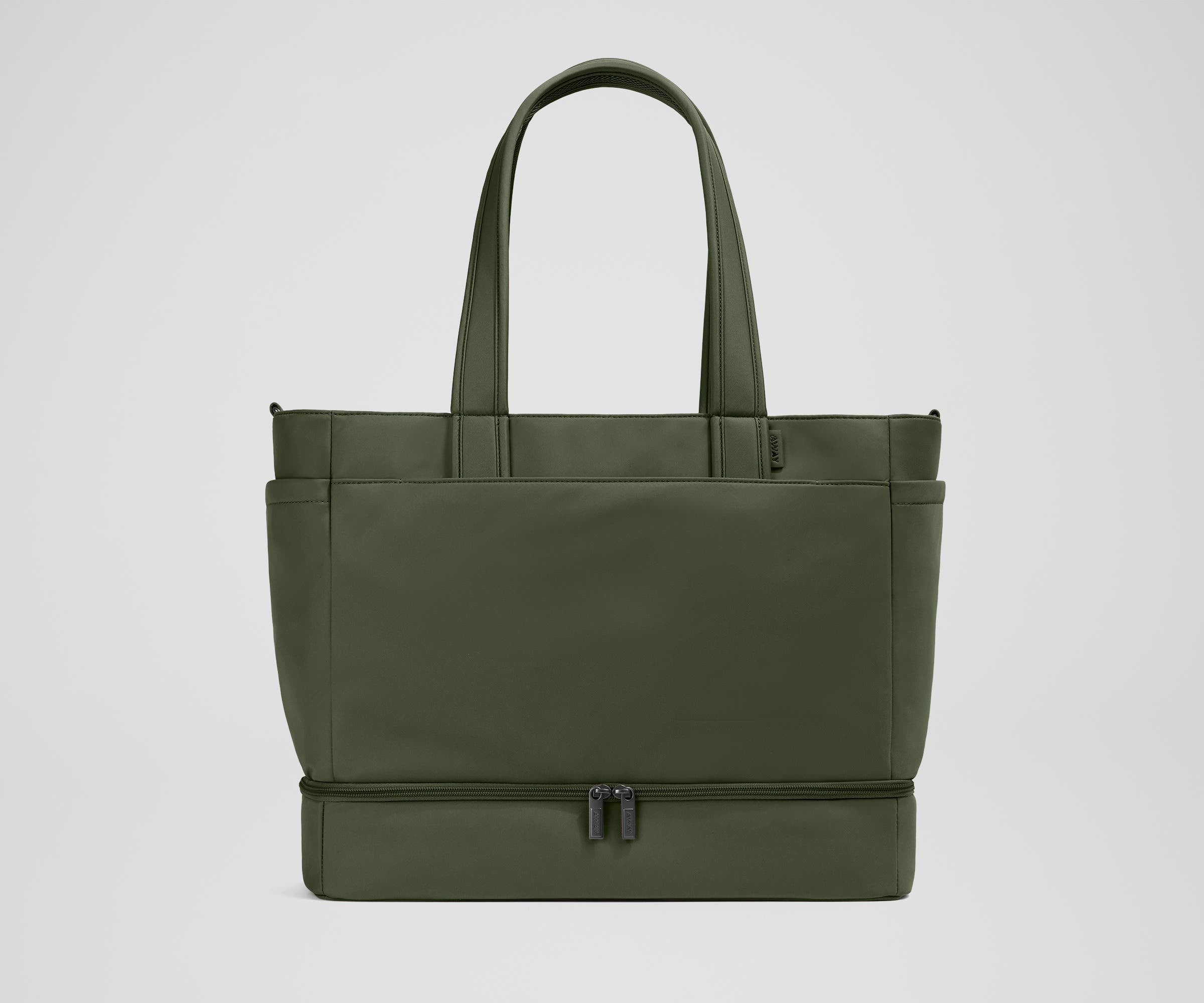 Premium Olive Green Double Diaper Tote Bag - Large Waterproof Baby Essentials Organizer for Moms | Perfect for Daycare, Travel & On-the-Go Parenting