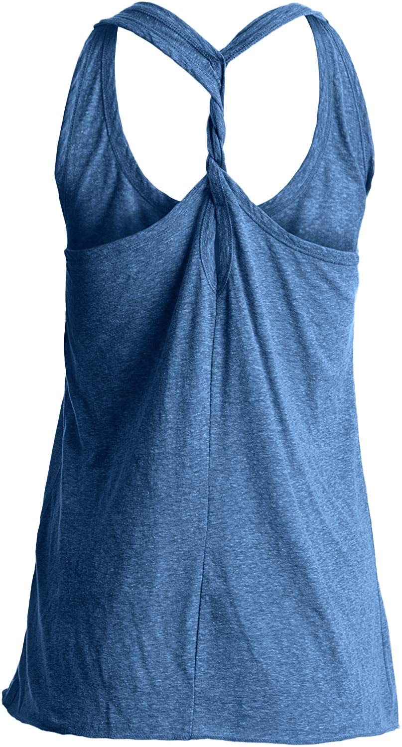 IRISGOD Women's Workout Tank Top - Summer Graphic Twisted Back Gym Sleeveless Shirt for Yoga, Running & Fitness Training