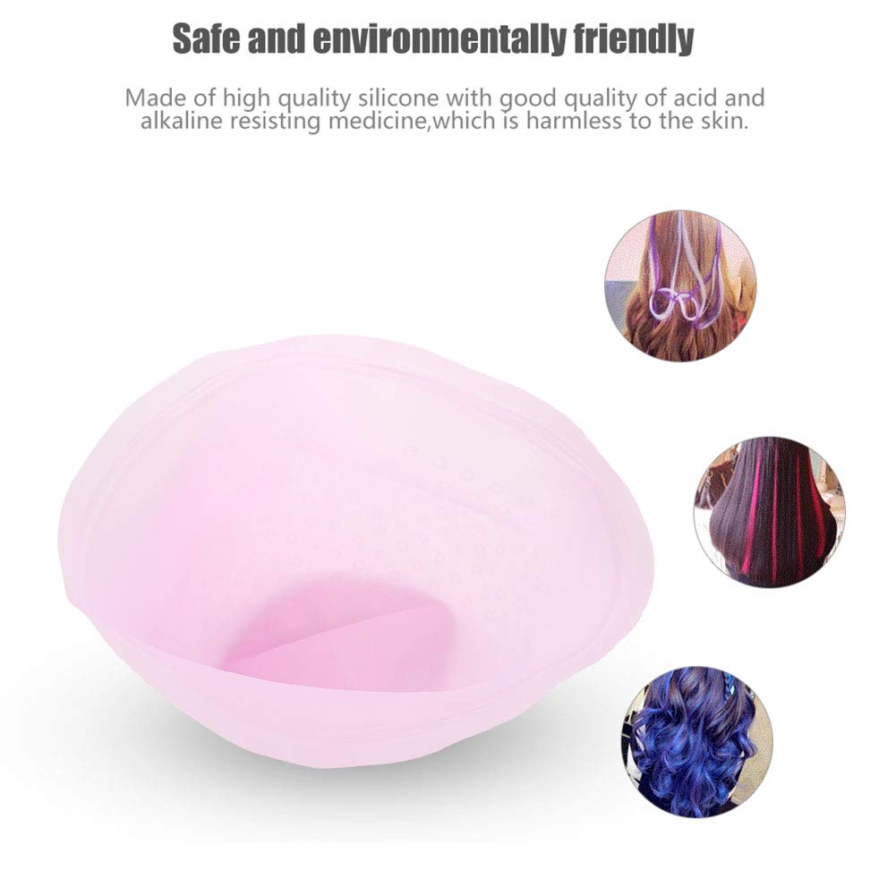 Professional Reusable Silicone Hair Coloring Cap with Hook for Highlighting & Frosting - Pink Salon Hairdressing Tool for DIY & Professional Use at Home or Salon