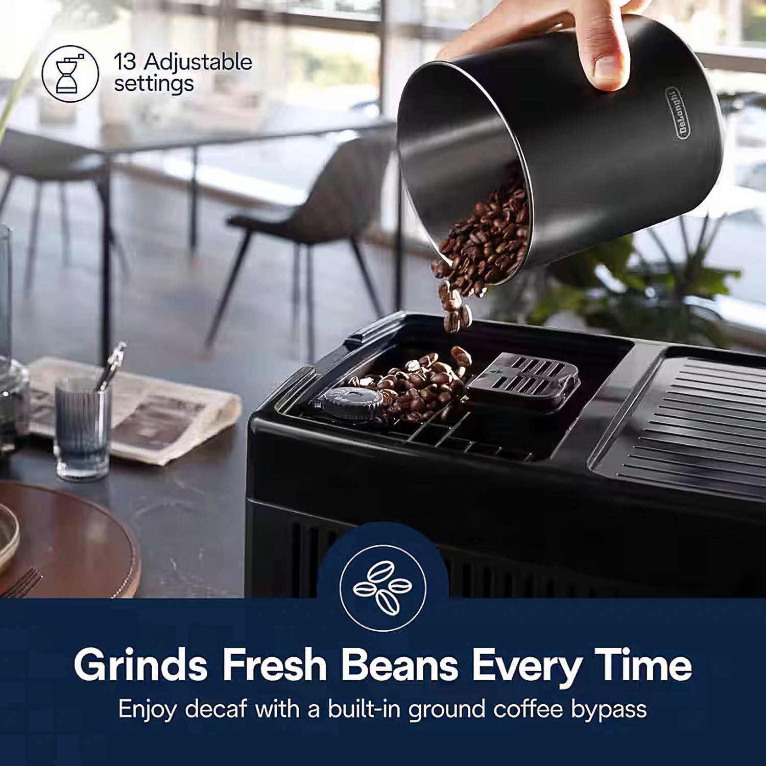 De'Longhi Dinamica Plus ECAM38085SB Silver Automatic Espresso Machine with LatteCrema System - Perfect for Home Baristas & Coffee Lovers (Ideal for Kitchens, Offices & Gifts)