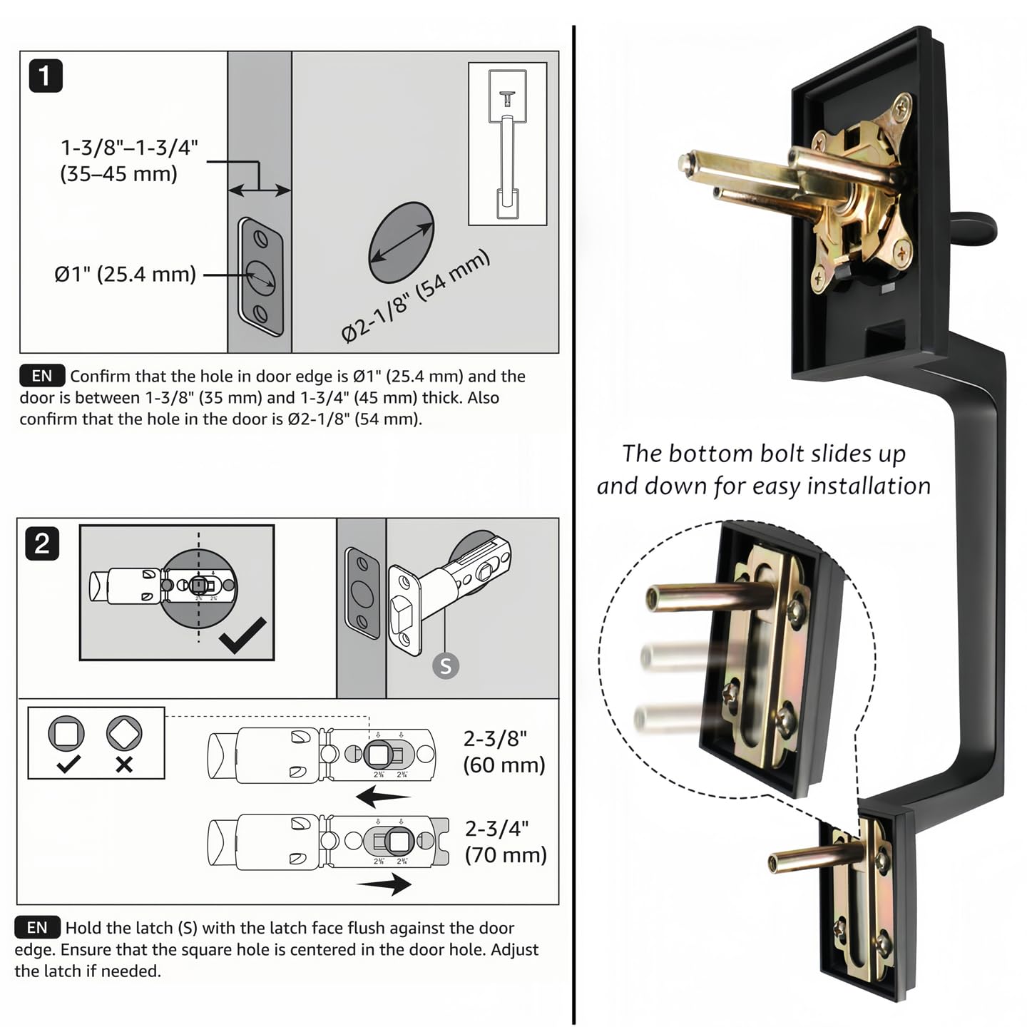 Premium Single Cylinder Exterior Door Handle Set - German Forged Matte Black Entry Lever with Reversible Design for Left/Right Handed Doors | Durable Front Door Hardware for Homes, Apartments & Offices