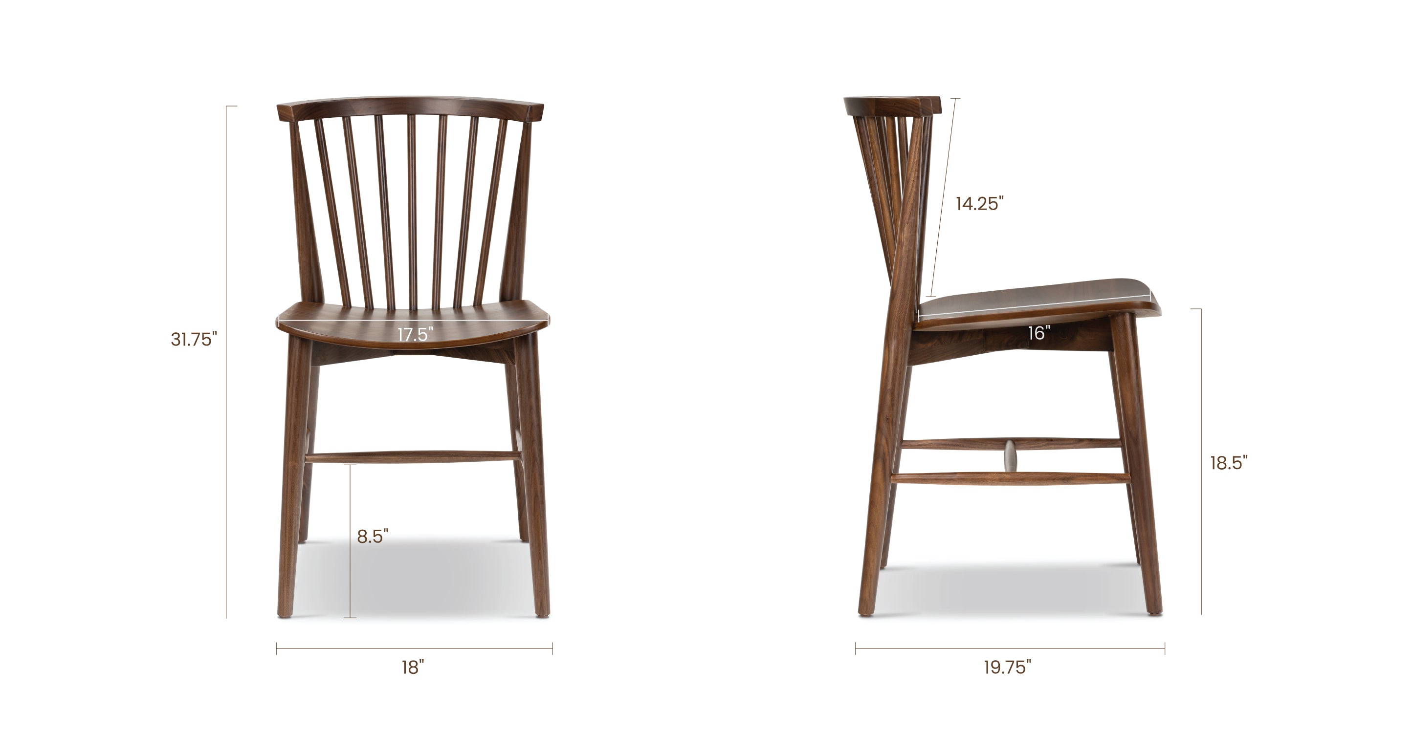 Ligna Modern Wooden Dining Chair - Sturdy & Comfortable for Kitchen, Dining Room, Restaurant & Cafe Use