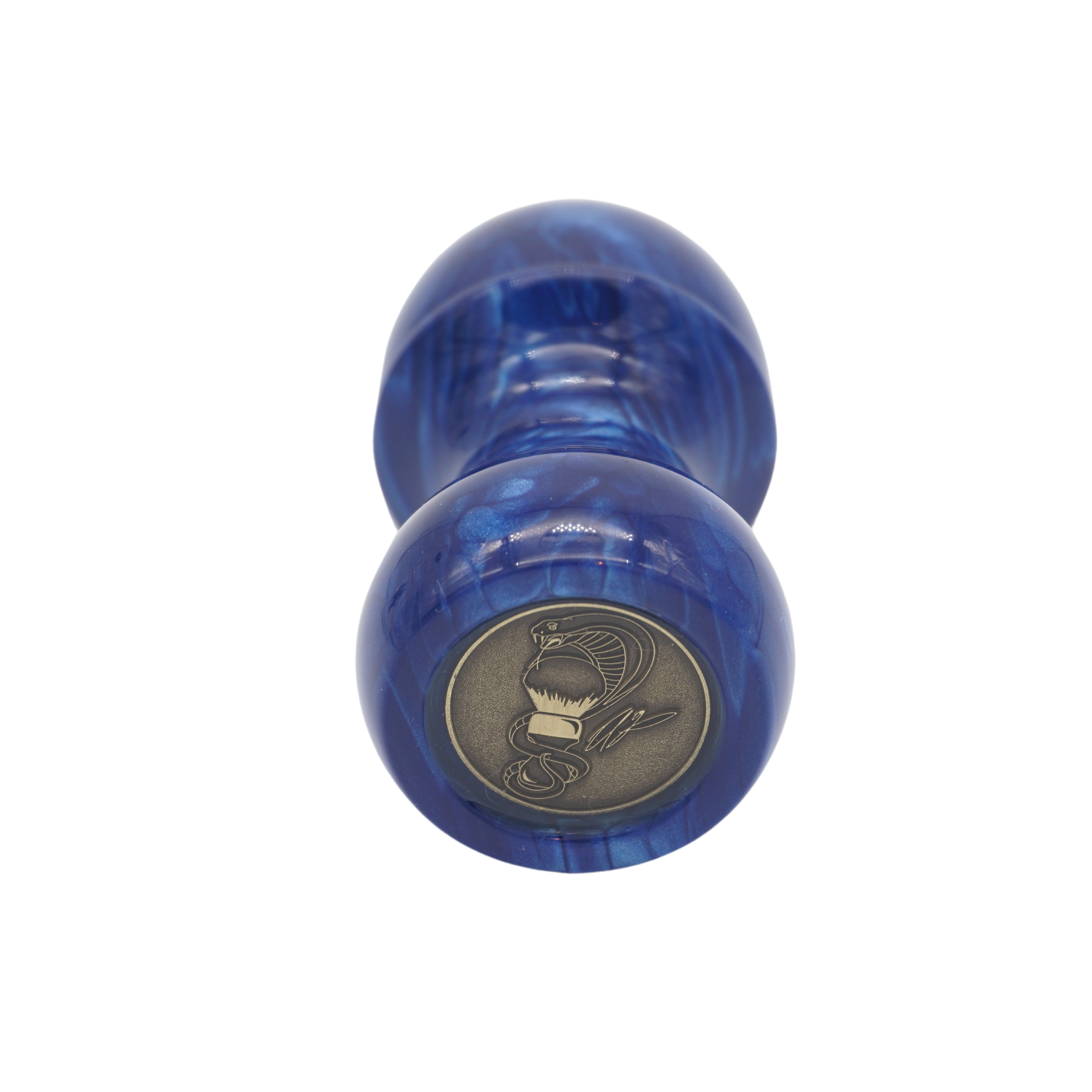 Premium Handmade Deep Blue Snakeskin Shaving Brush Handle - Fits 24mm & 26mm Knots - Perfect for Wet Shaving, Grooming Kits & Luxury Bathroom Accessories