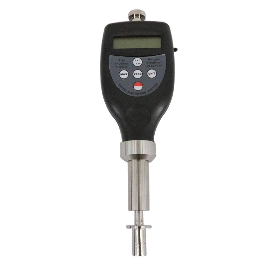 Fruit Penetrometer Hardness Tester - FHT-1122 Digital Fruit Firmness Meter with 7.9mm & 11.1mm Tips for Measuring Large Hard Fruits - Perfect for Apple, Pear, Peach Quality Testing in Orchards and Farms