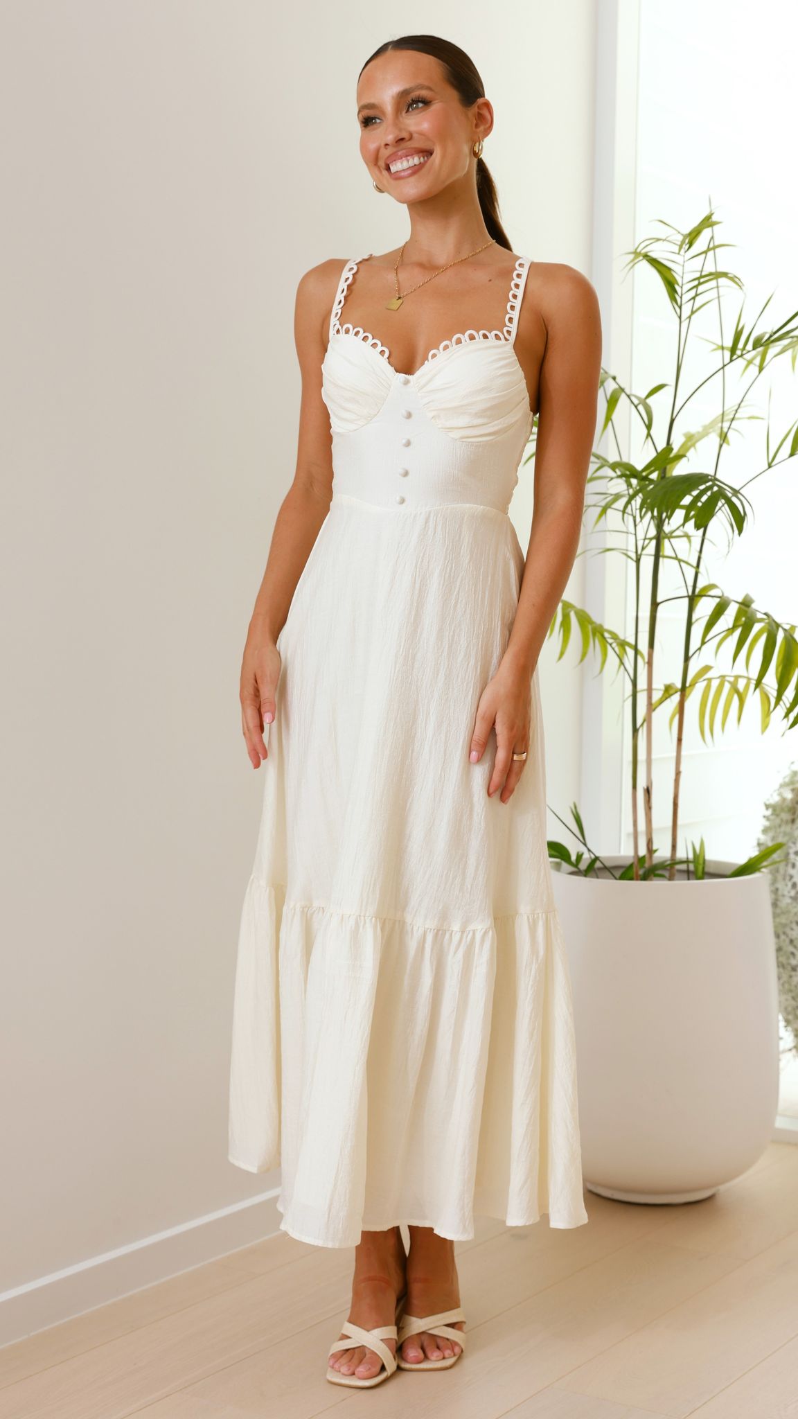 Beatrix Maxi Dress - Flowy Butter Yellow Summer Dress for Women | Beach Vacation, Boho Chic Outfit, Casual Daywear