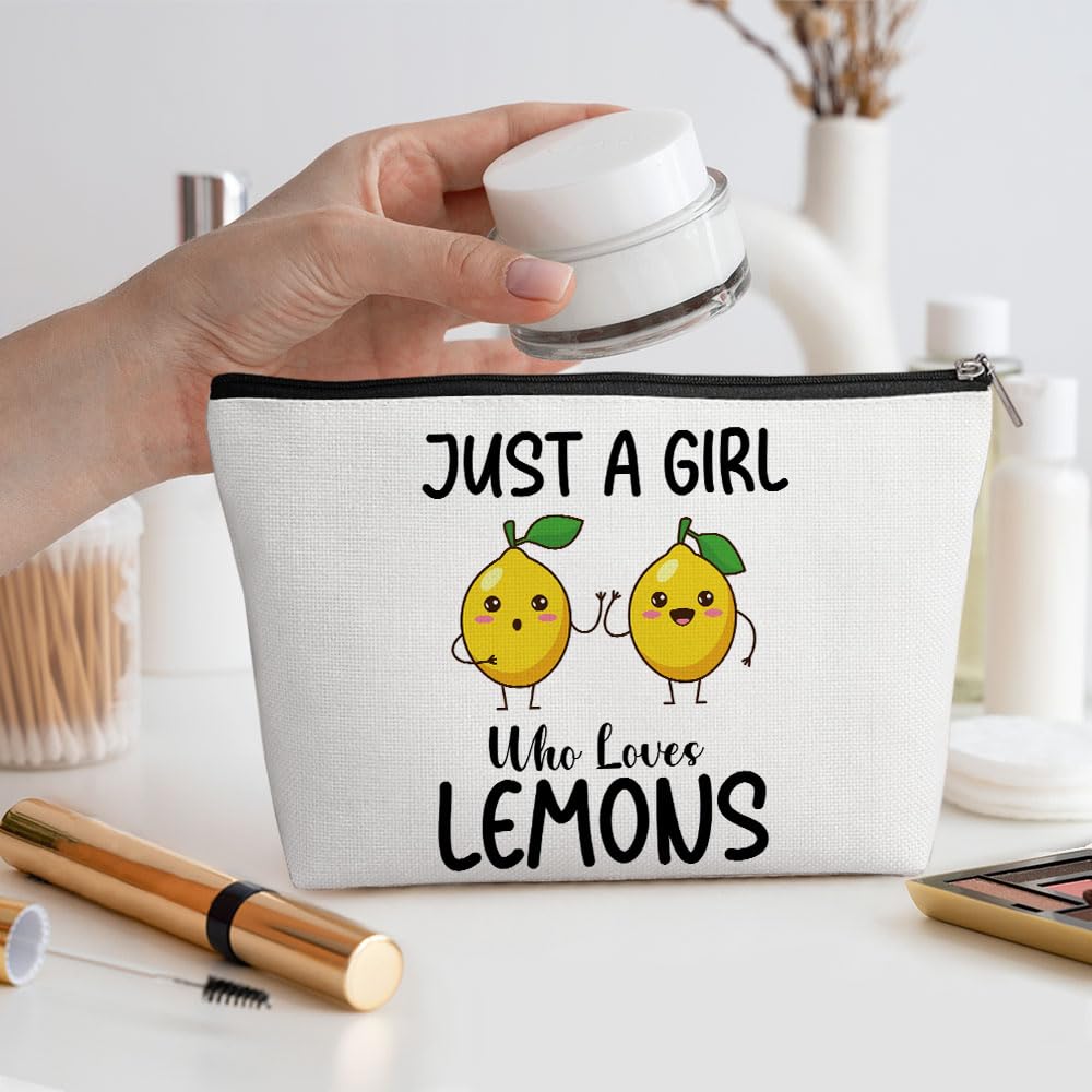 Funny Lemon Makeup Bag - Cute Cosmetic & Toiletry Travel Bag for Women, Teens, Best Friends - Perfect Gift for Lemon Lovers, Sisters, Birthdays, Christmas (Ideal for Travel, Gym & Daily Use)