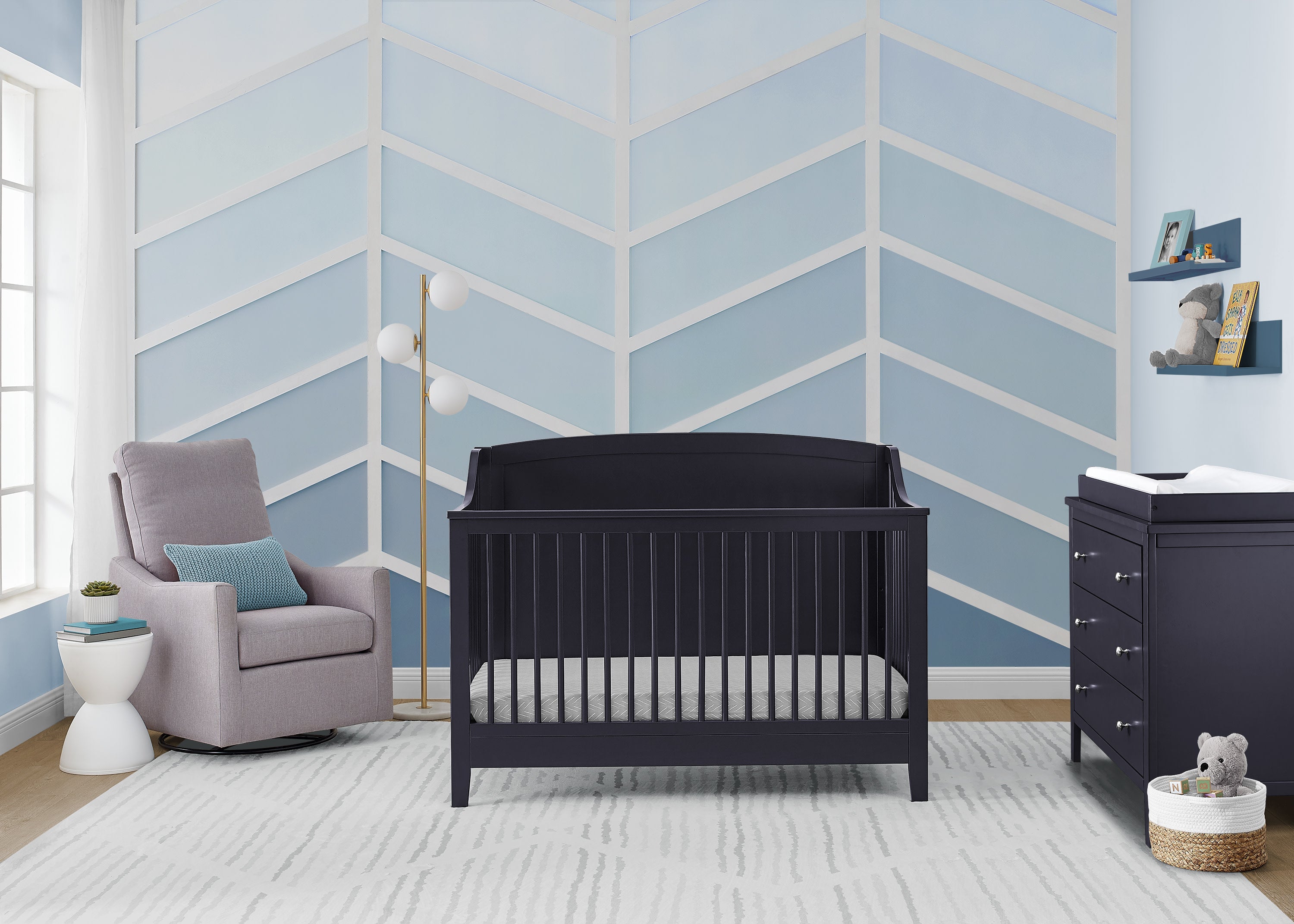 Campbell 6-in-1 Convertible Baby Crib - Toddler Bed & Full-Size Bed Conversion - Safe & Durable Nursery Furniture for Newborns to Teens - Perfect for Bedrooms, Daycares, and Guest Rooms