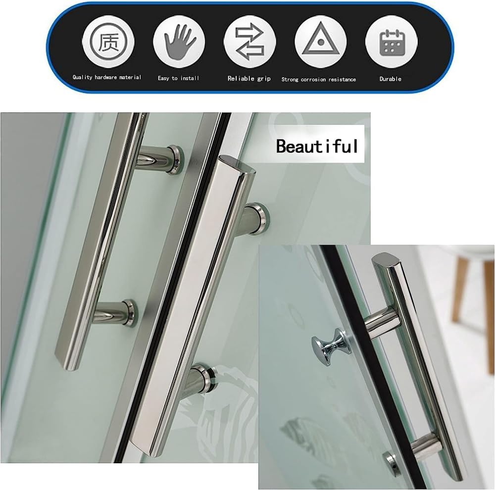 Premium Stainless Steel Shower Door Knob & Towel Bar Set - Modern Bathroom Hardware Replacement for Glass Shower Enclosures | Durable & Rust-Resistant | Perfect for Home, Hotel & Spa Bathroom Upgrades