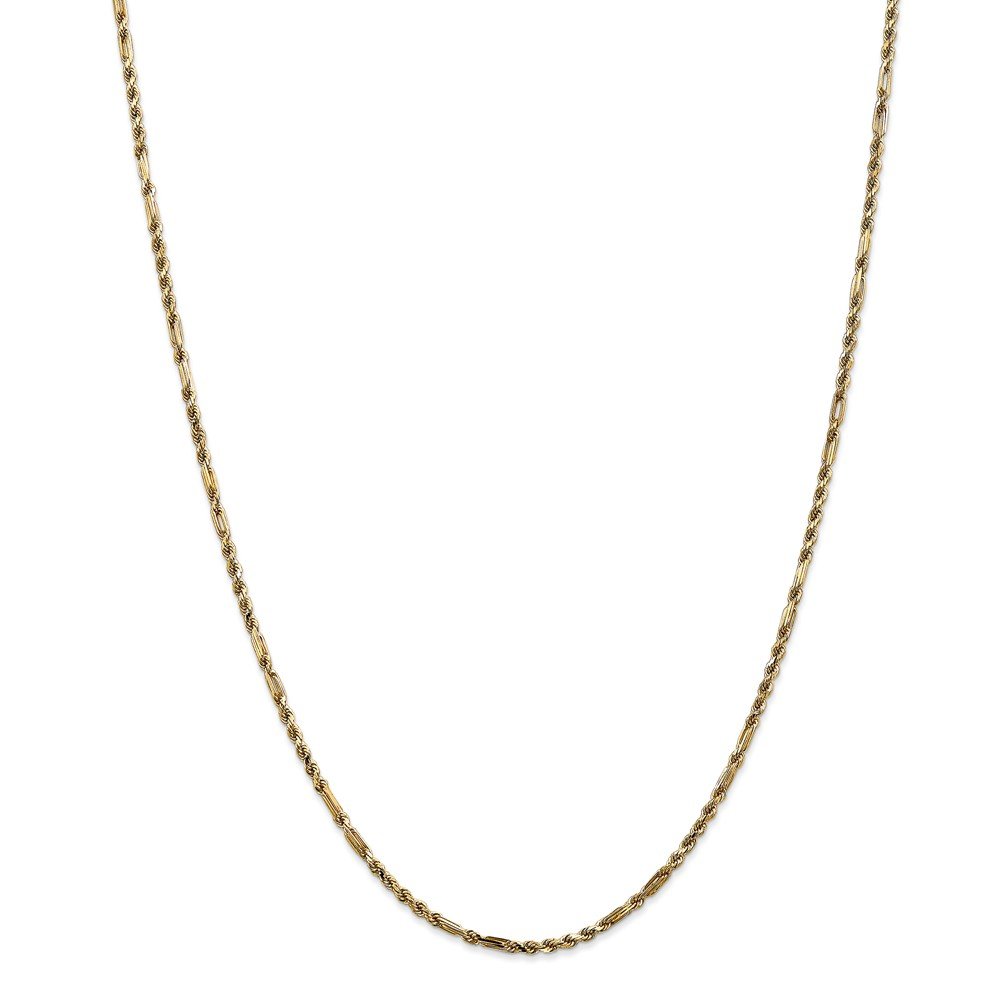 14K Yellow Gold 2.25mm Rope Chain Necklace - 8.66g Solid Gold Jewelry for Men & Women - Perfect for Everyday Wear, Gifts & Special Occasions