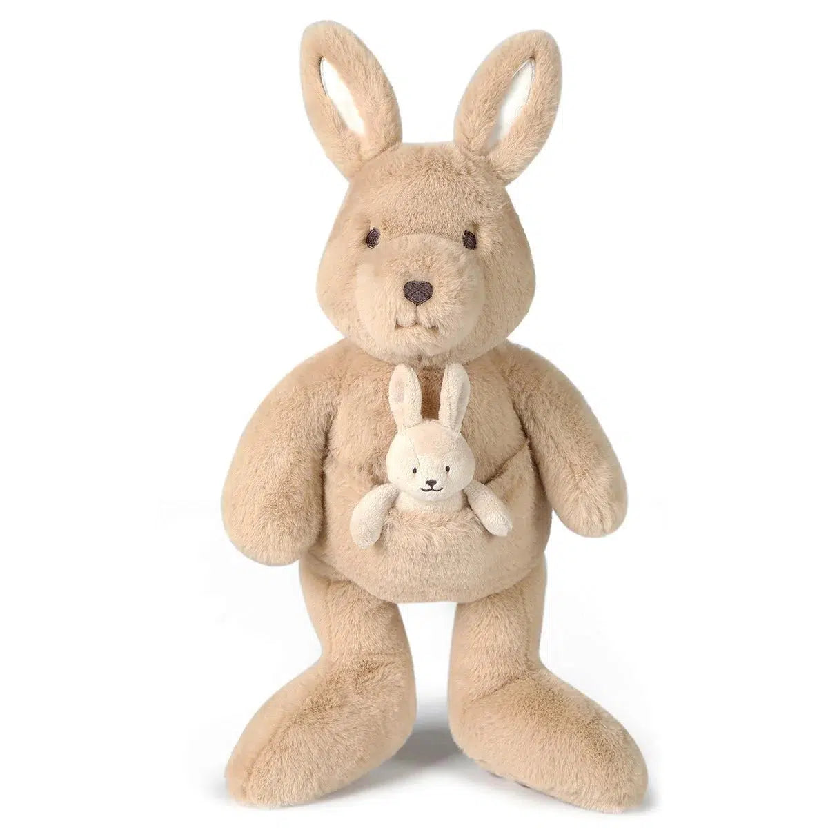 OB Designs Kip Kangaroo & Baby Joey Plush Toy - 17 Inch Soft Stuffed Animal for Kids, Nursery Decor, Baby Shower Gift, and Cute Room Decoration