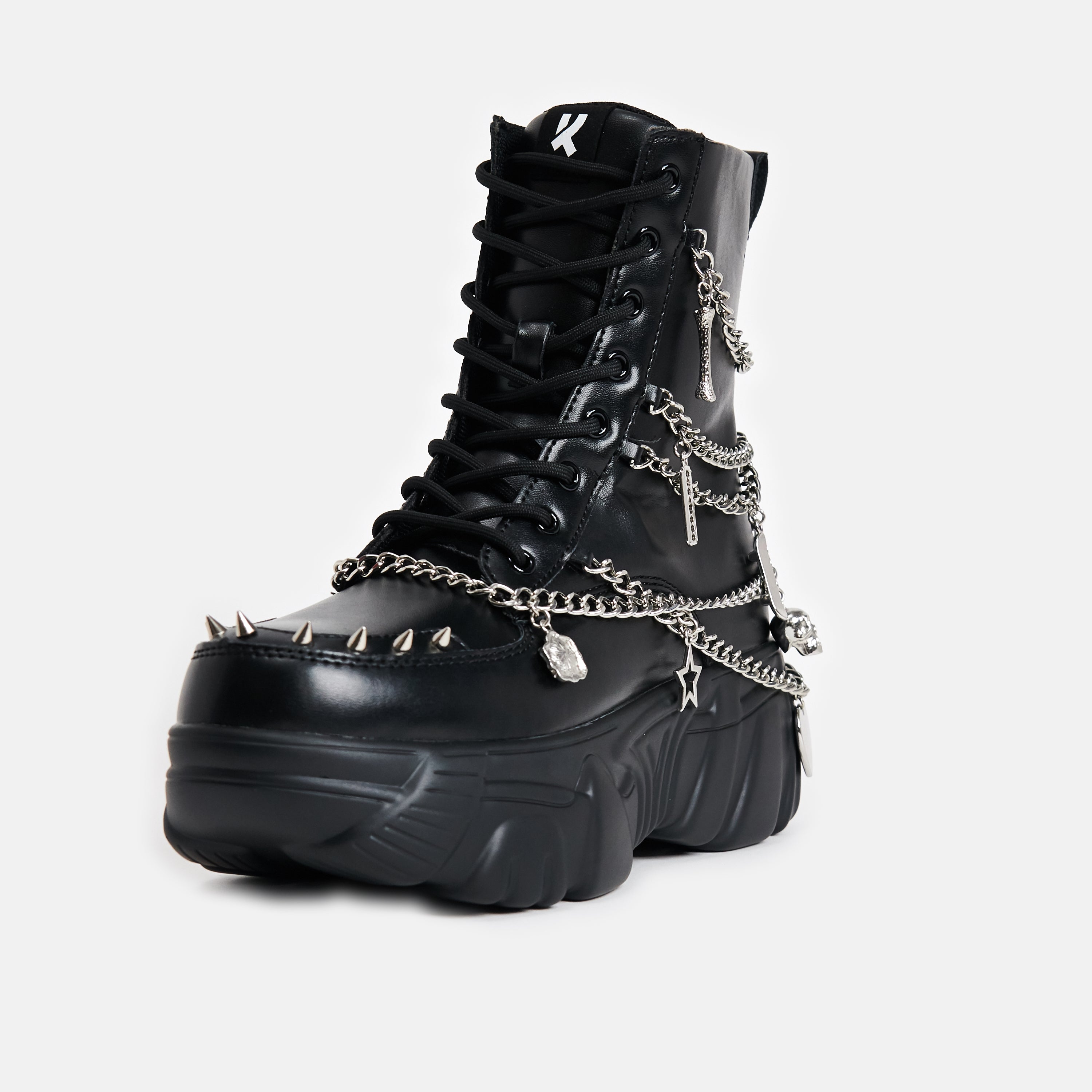 Boned Catch Black Mystic Charm Boots for Women - Stylish Gothic Ankle Boots with Buckle Details - Perfect for Halloween, Cosplay, and Night Out Outfits