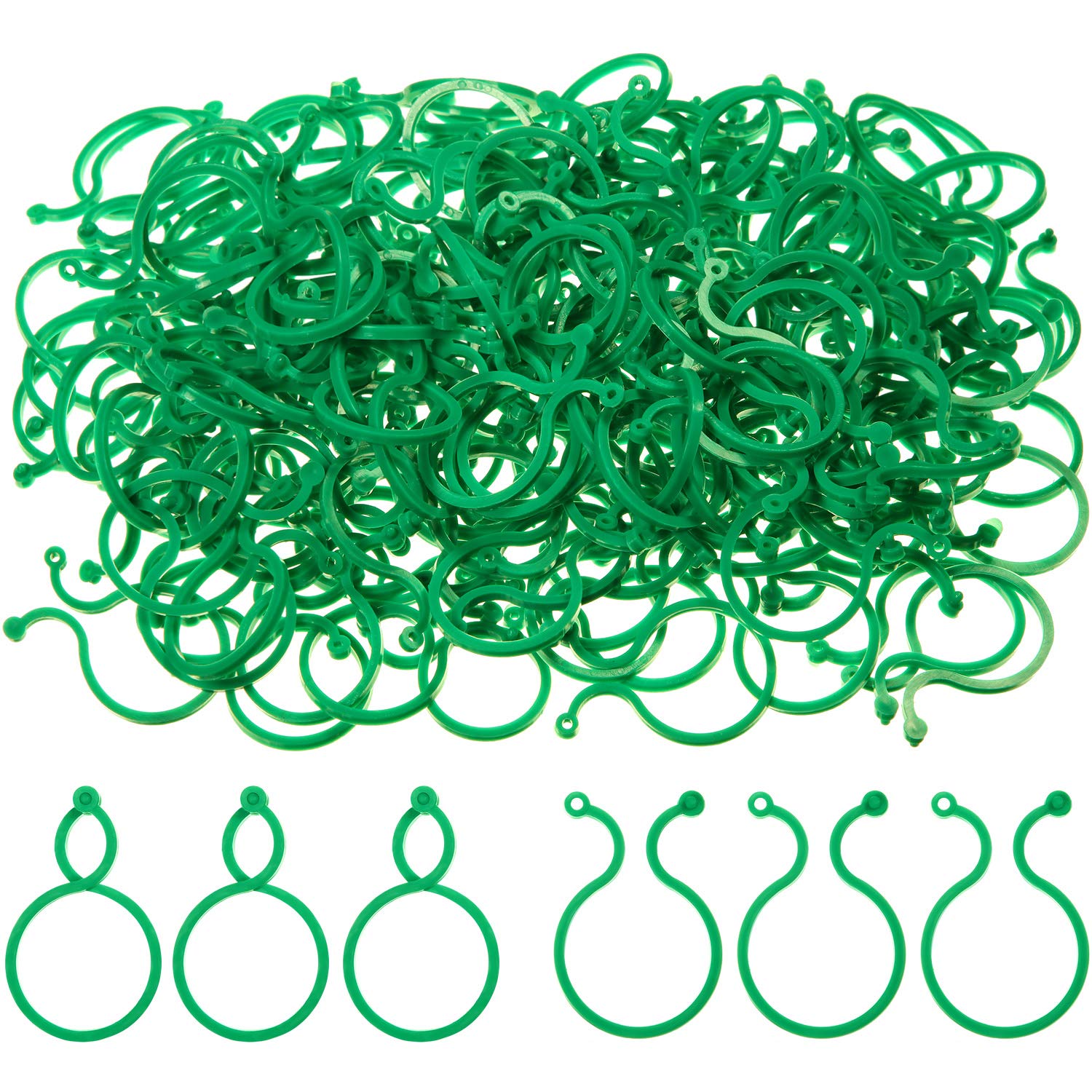 200 Pack Garden Plant Support Clips - Plastic Vine & Tomato Clips for Flowers, Vegetables - Secure Plants to Grow Upright - Perfect for Greenhouses, Home Gardens, and Vertical Farming