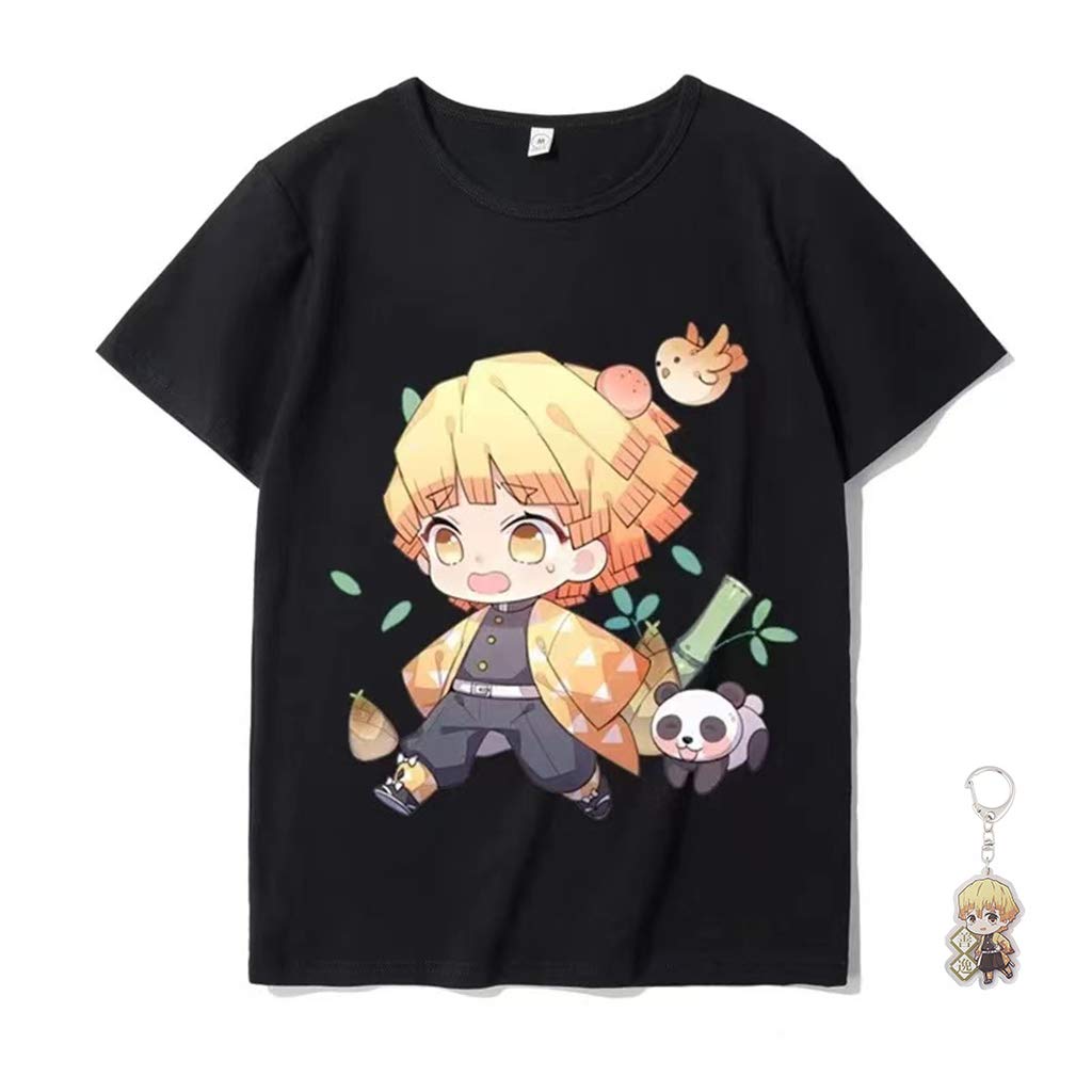 Demon Slayer Anime T-Shirt for Men & Women - Kimetsu no Yaiba Manga Graphic Tee with Free Keychain - Unisex Casual Tanjiro Cosplay Shirt for Anime Fans & Convention Wear