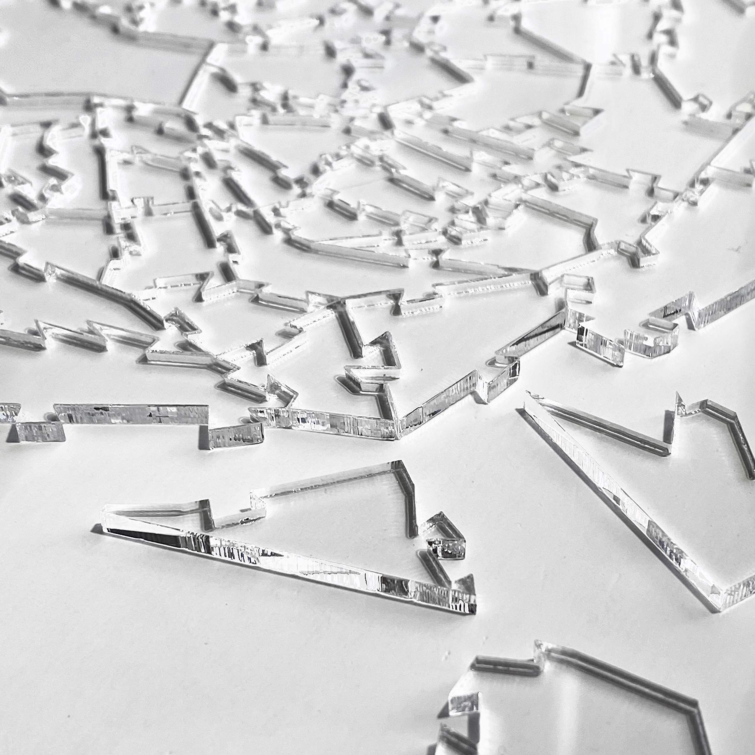 Broken Glass Puzzle - 161 Piece Clear Jigsaw Puzzle for Adults - Challenging & Fun Impossible Puzzle (10x10 Inches) - Perfect for Brain Teasers, Family Game Night & Stress Relief