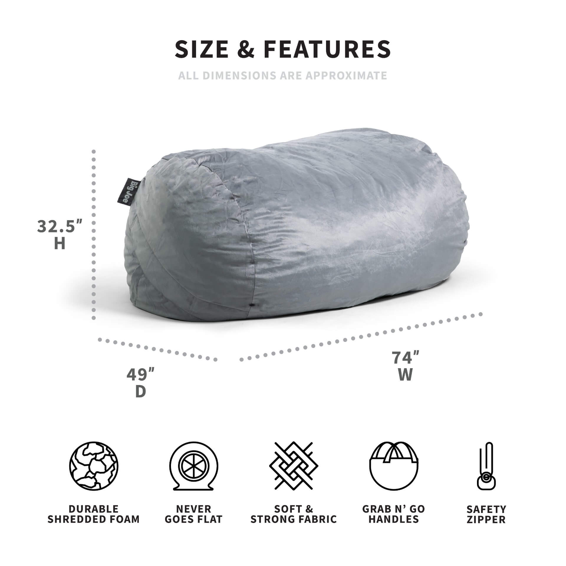 Fuf Media Lounger with Removable Cover - Comfortable Chaise Lounge Chair for Living Room, Bedroom, or Home Theater Relaxation
