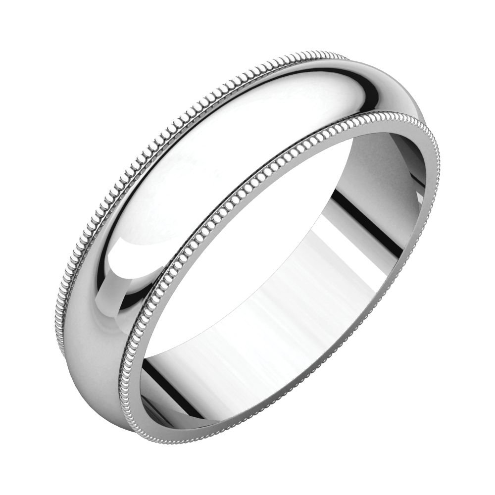 Jewels By Lux 925 Sterling Silver 5mm Milgrain Wedding Band Ring - Elegant Bridal Jewelry for Weddings & Anniversaries