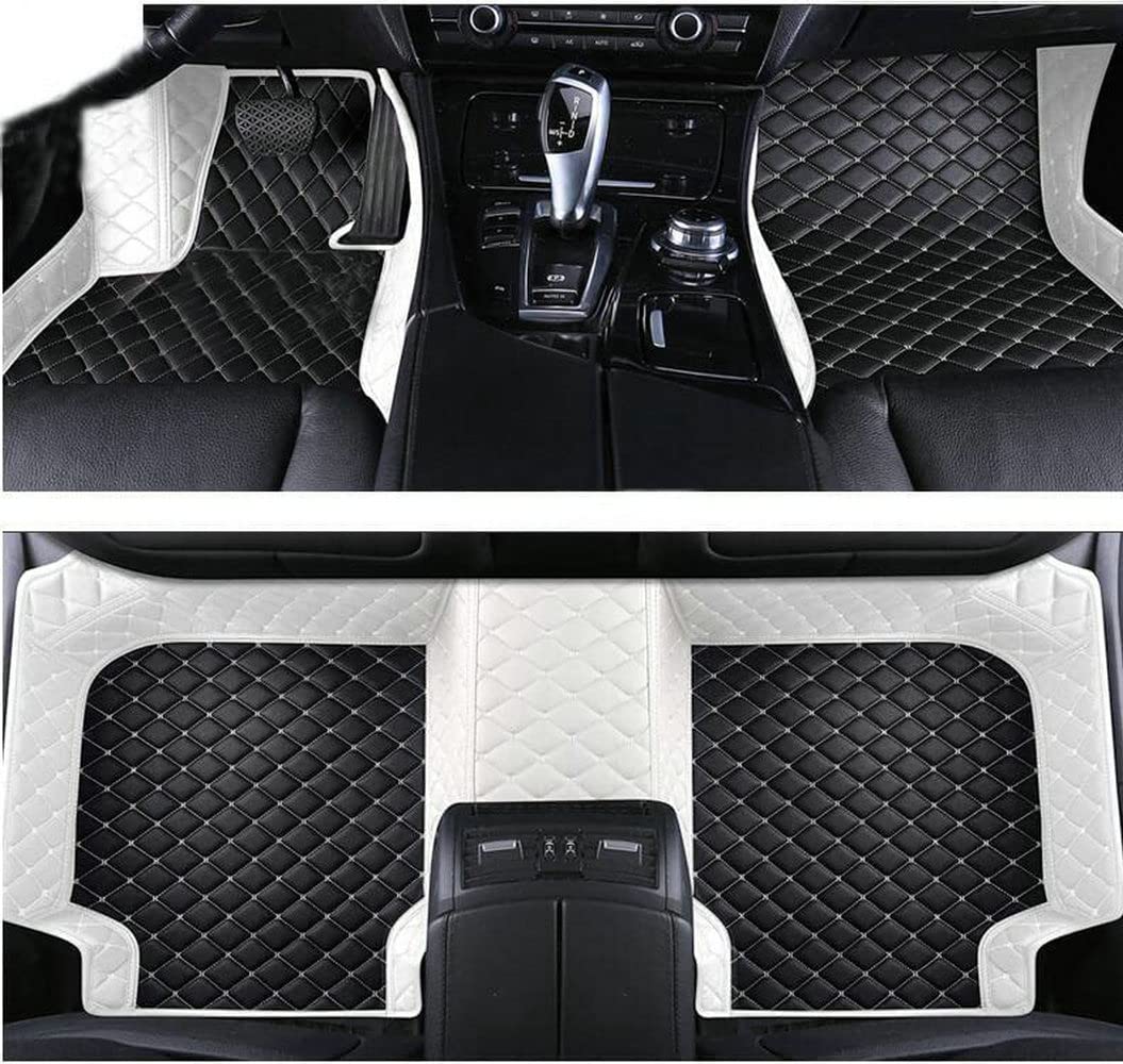 Premium Custom Car Floor Mats - Universal Fit for 98.88% Sedans, SUVs & Sports Cars | All-Weather Protection, Non-Slip Leather Liners | White & Black Color Options | Perfect for Daily Commute, Road Trips & Family Travel