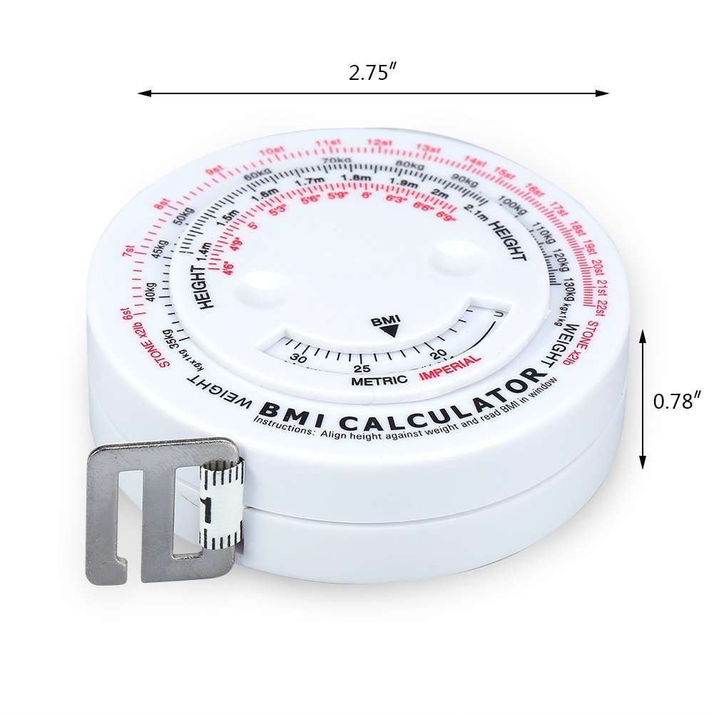Retractable Body Measuring Tape - Accurate Fitness Measurement for Arms, Chest, Thigh & Waist | BMI Calculator | Perfect for Home Gym, Weight Loss Tracking & Health Goals