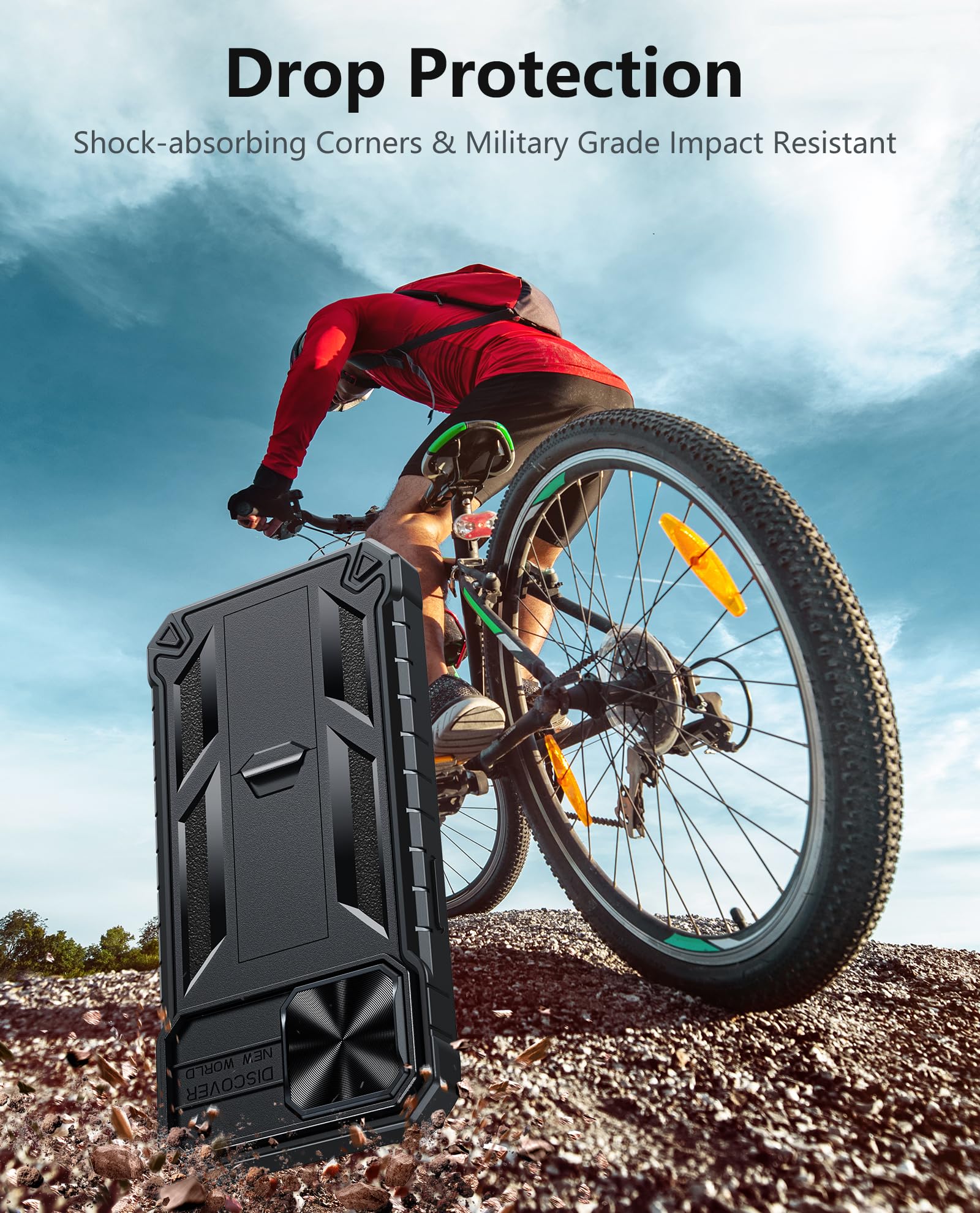 FNTCASE Military Grade Shockproof iPhone 15 Case with Kickstand - Heavy Duty Rugged Protective Cover for iPhone 15 | Anti-Slip Textured Bumper | Perfect for Outdoor Activities, Construction Work & Extreme Sports