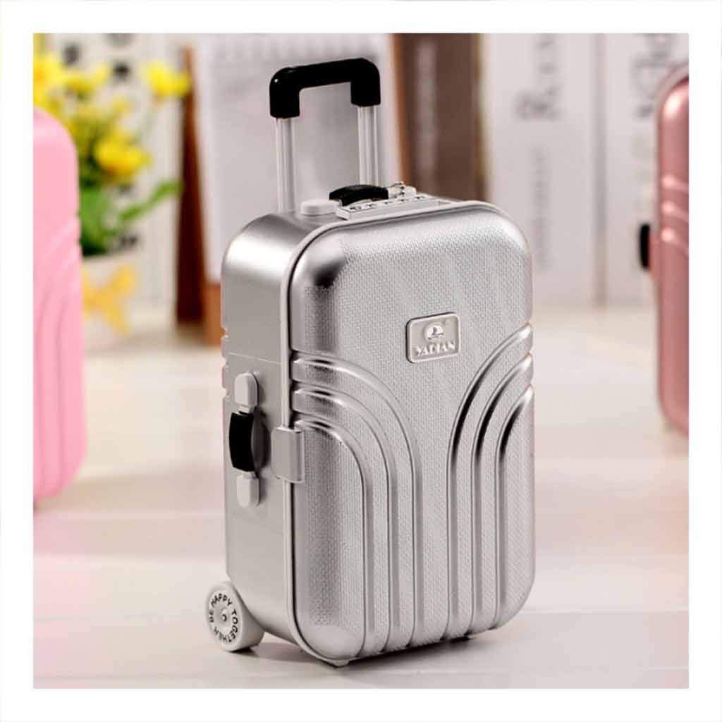 Vintage Suitcase Style Music Box with Rotating Ballerina - Jewelry Storage Box & Kids Musical Gift (Silver) - Perfect for Bedroom Decor, Birthday Presents & Collectibles