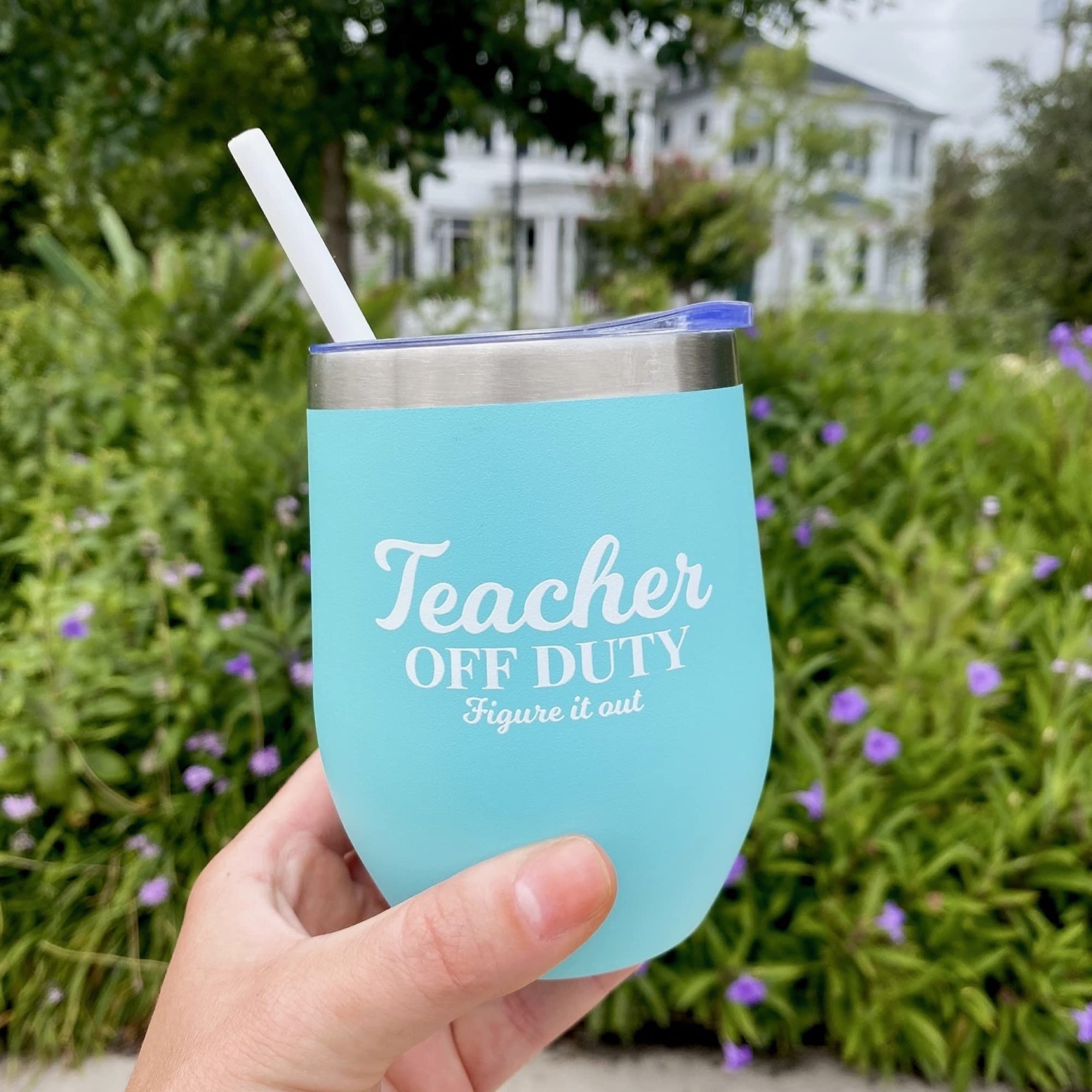 Best Teacher Mint 12oz Tumbler - Teacher Off Duty Cocktail Tumbler, Perfect Student Gift for Teacher Appreciation, End of Year Gift, Ideal for Classroom, Home, or Outdoor Use