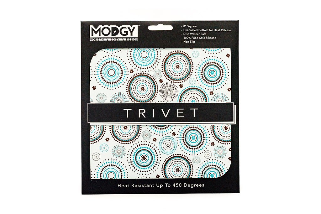 Modgy Heat Resistant Silicone Trivets for Hot Pots & Pans - Decorative Kitchen Countertop Protector, Utensil Rest Mat & Coaster Set - Perfect for Dining Tables, Stovetops & Outdoor Cooking