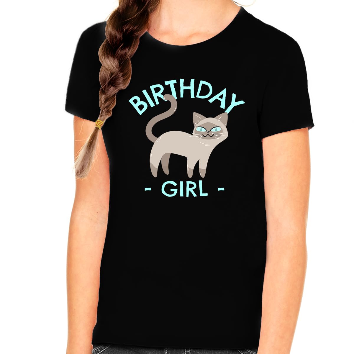 Happy Birthday Girl Shirt with Cute Kitty Cat Design - Birthday Outfit for Girls | Perfect for Birthday Parties & Celebrations