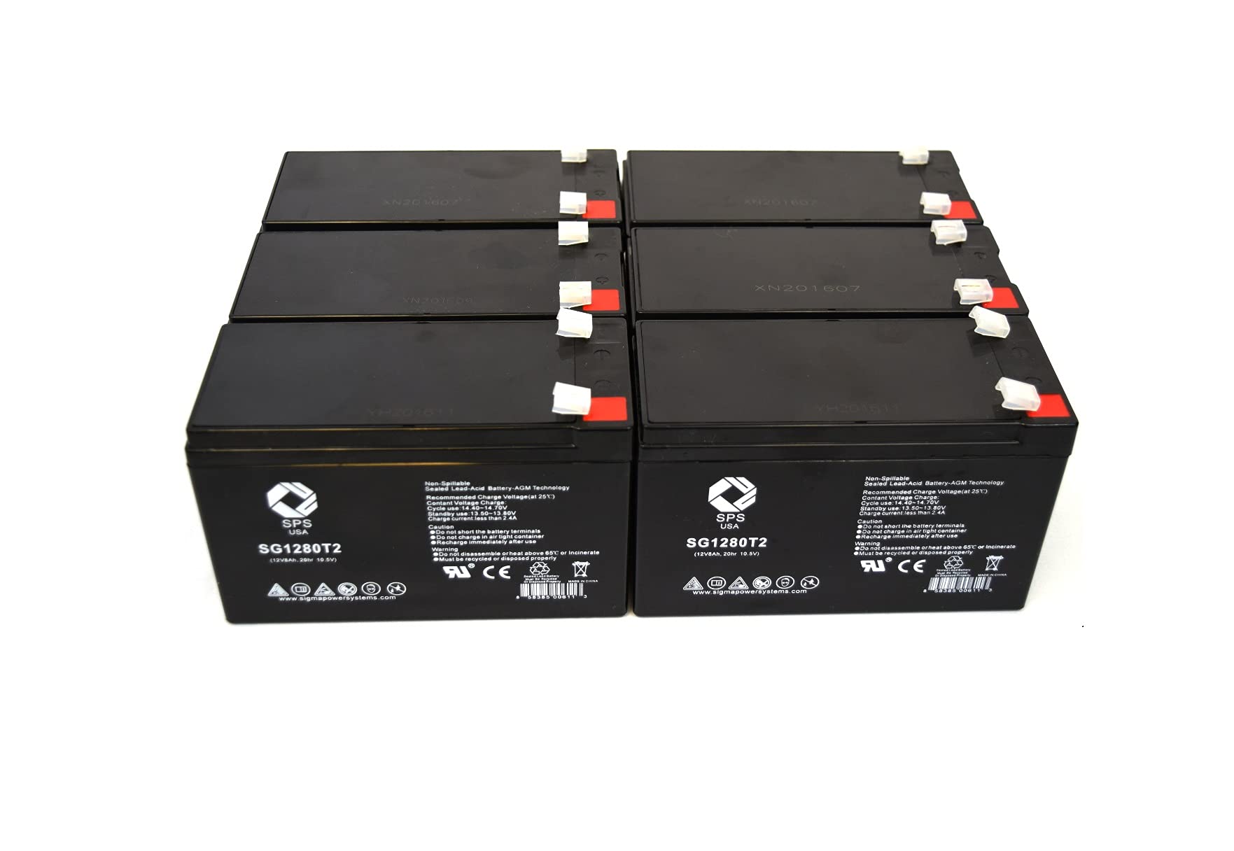 APC BACK-UPS 500 BK500MI 12V 8Ah Replacement UPS Battery (6-Pack) - Power Backup for Home Office, Computer, Router & Network Equipment During Outages