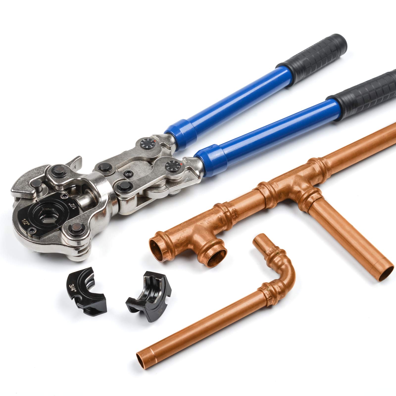 iCrimp Professional Copper Pipe Pressing Tool Kit with Cutter & Deburring Tool for ProPress Fittings - Perfect for Plumbing, HVAC & Water Supply Installations