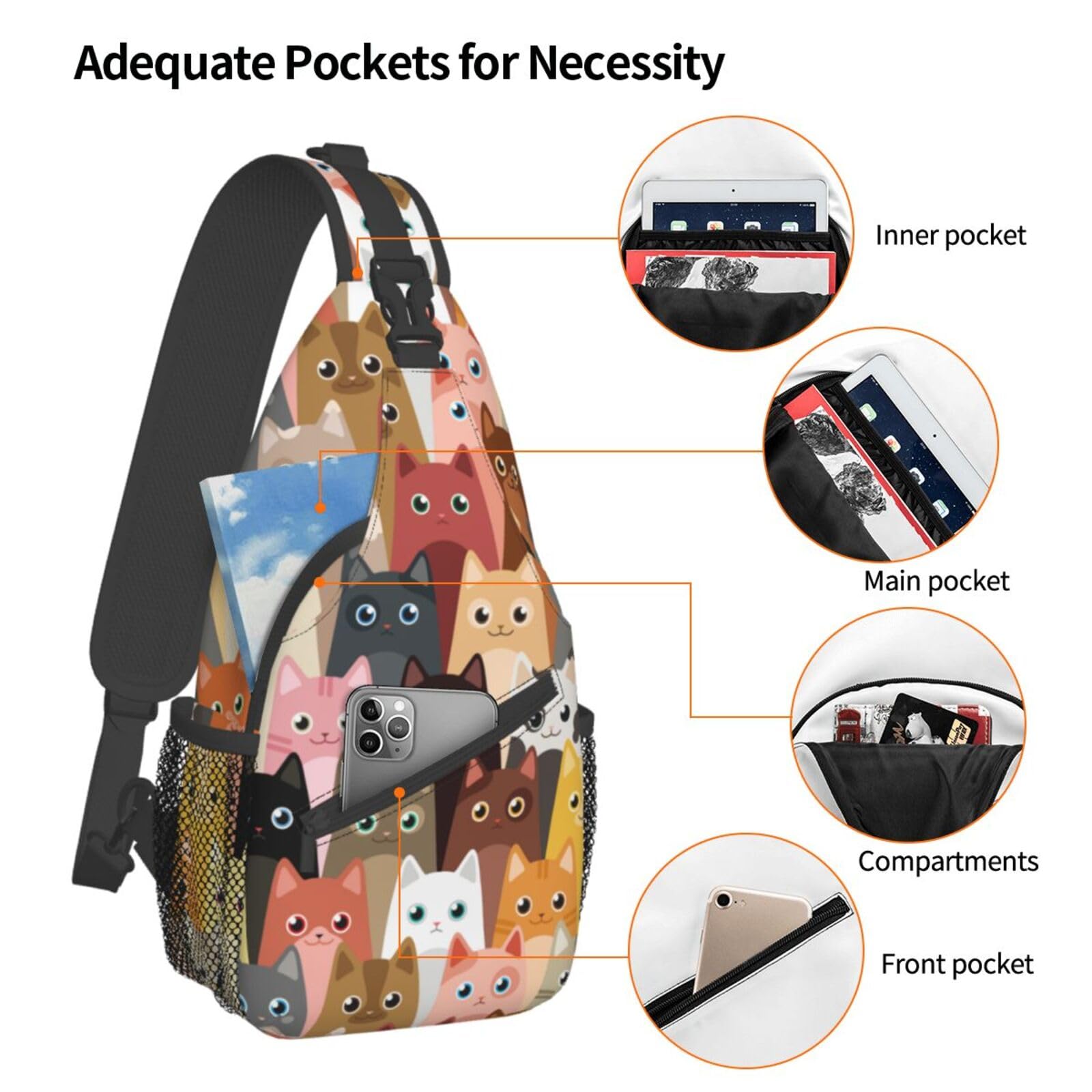 VOOHDDY Crossbody Sling Bag for Women & Men - Travel, Hiking & Daily Use