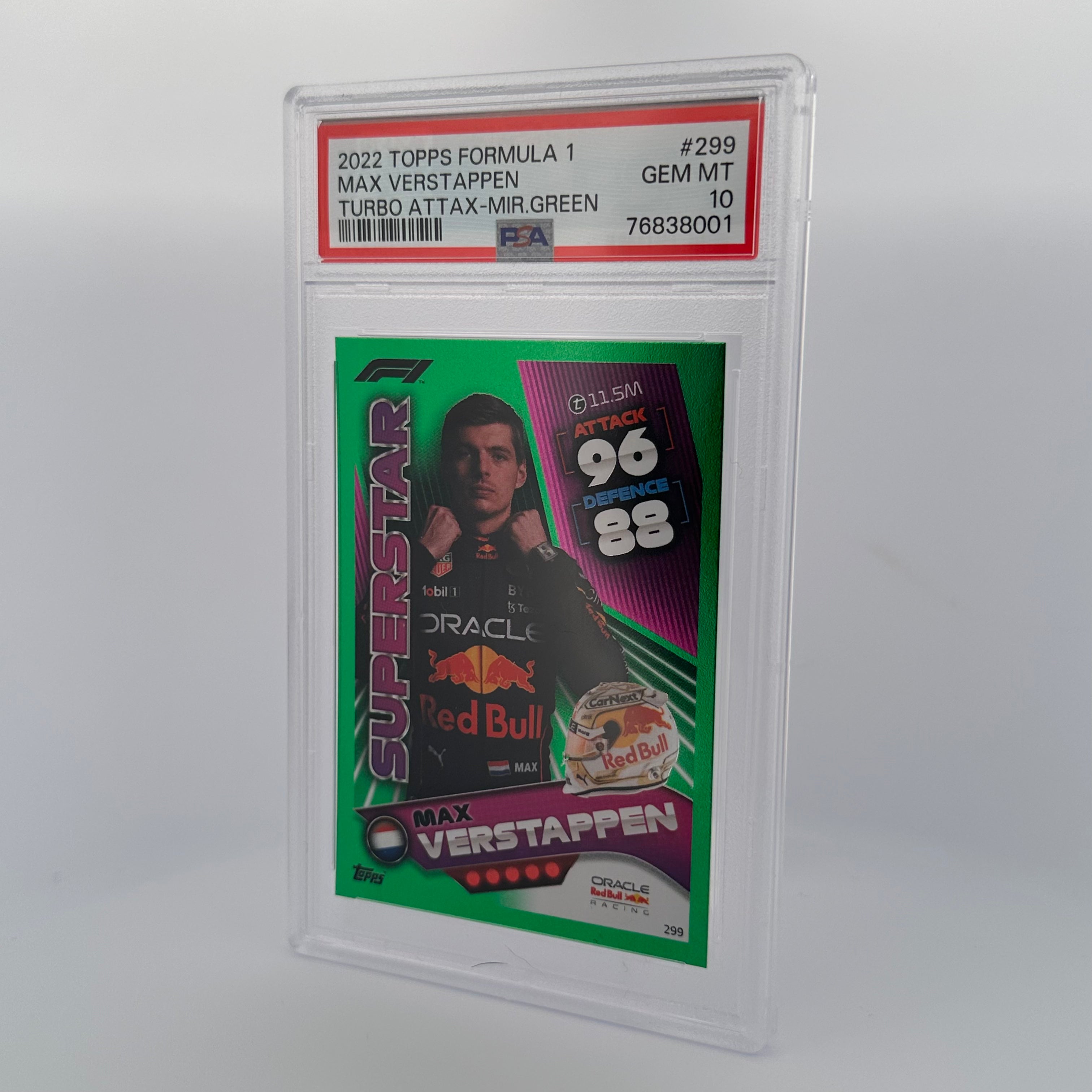 PSA 10 Max Verstappen #299 Mirror Green 401/500 - Limited Edition Trading Card for Collectors & Racing Fans