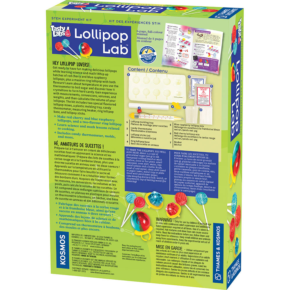 Lollipop Lab 2L Bilingual Candy Making Kit - English & French - Fun DIY Treats for Kids Parties & Birthday Gifts