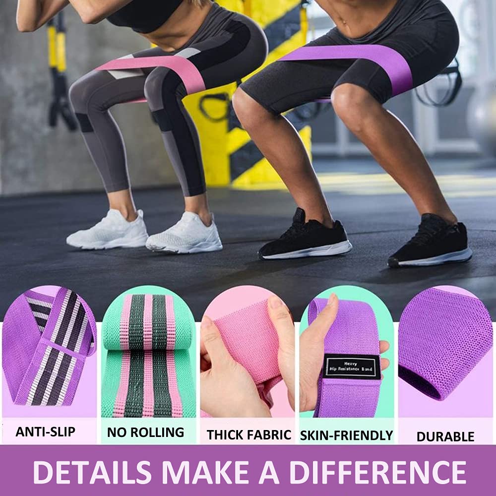 Athnevy Non-Slip Booty Resistance Bands for Women - 3 Pack with Carrying Bag | Durable Elastic Bands for Leg & Glute Workouts, Home Fitness, Strength Training & Yoga | Perfect for Gym, Travel & Home Exercise Routines