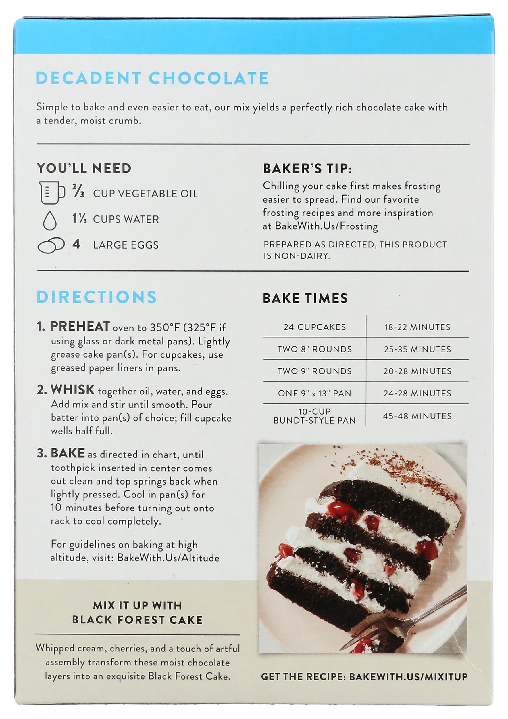 King Arthur Gluten Free Chocolate Cake Mix, 22 oz - Perfect for Birthday Parties, Desserts & Baking at Home