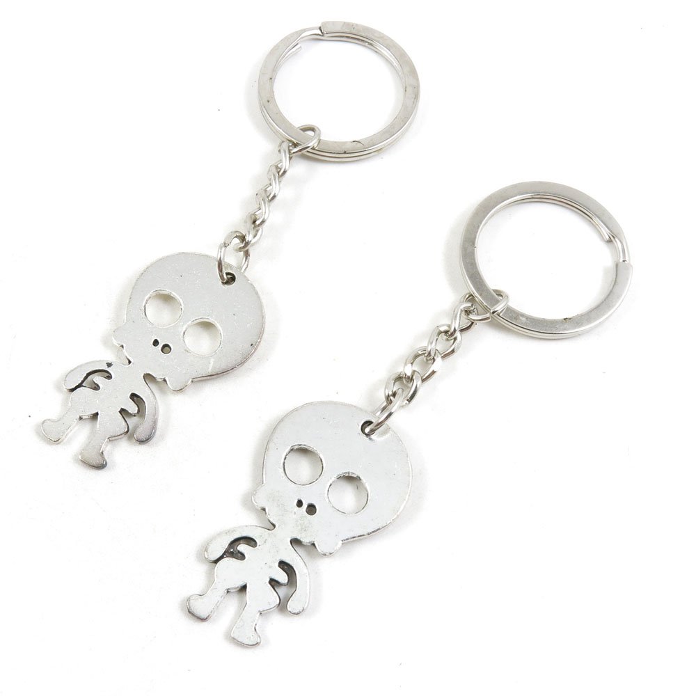 Vintage Silver Keychain for Car & House Keys - Antique Skeleton Skull Keyring with Cute Cartoon Design - Perfect for Gifts, Home Decor, and Everyday Use