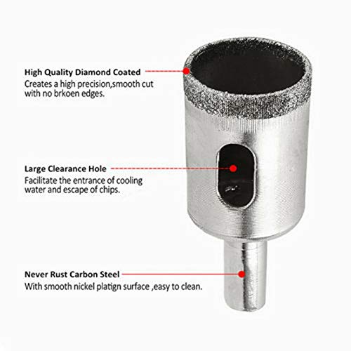 17Pcs Diamond Hole Saw Set for Glass, Tile & Granite - Perfect for DIY & Professional Use