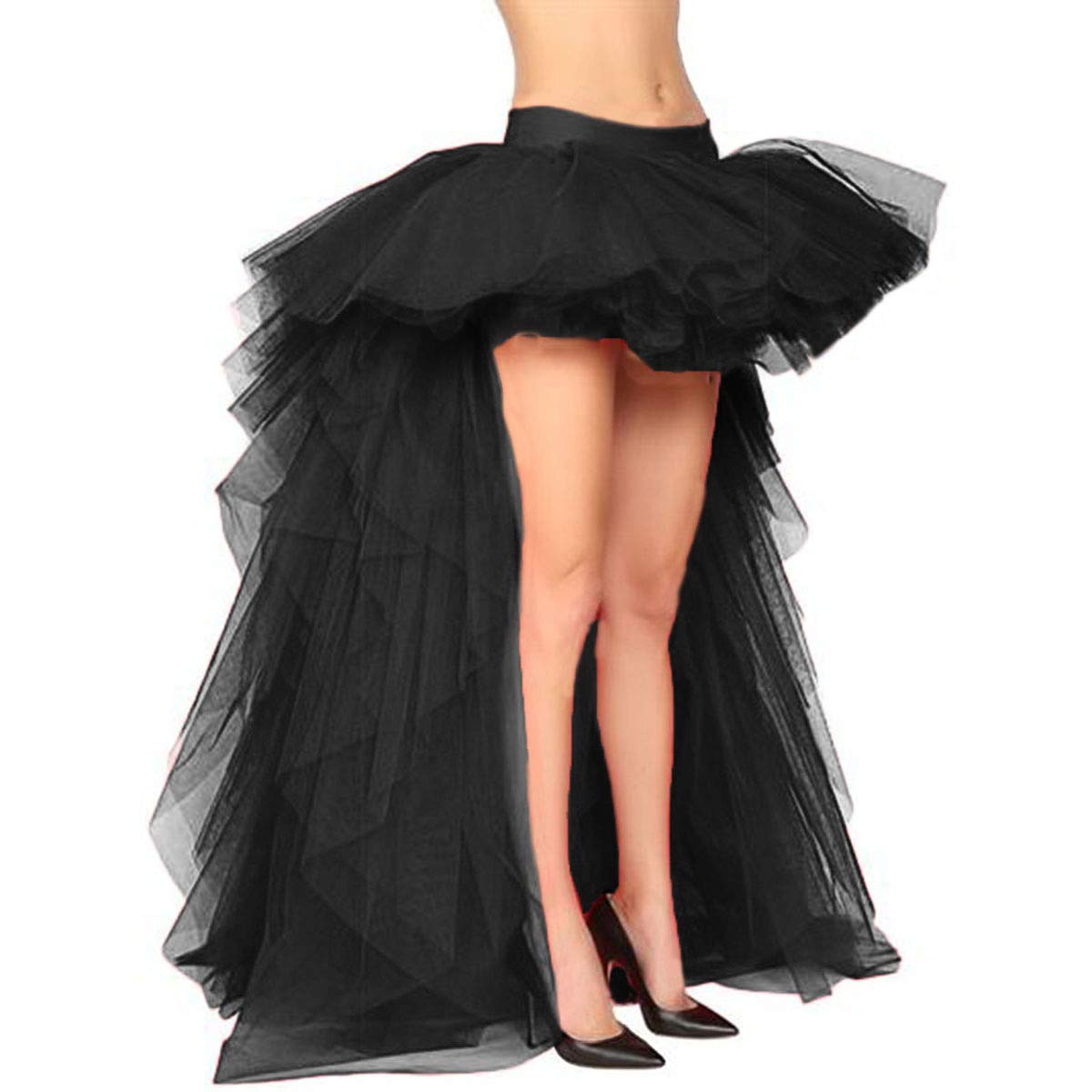 Lisong Women's Elegant High-Low Tulle Tutu Skirt - High Waist Party Dress for Weddings, Prom, Special Occasions & Photo Shoots