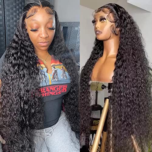 30 Inch Water Wave Lace Front Wigs Human Hair - 13x4 HD Glueless Pre Plucked 180% Density with Baby Hair - Wet & Wavy Lace Wig for Black Women - Perfect for Daily Wear, Cosplay, and Special Occasions