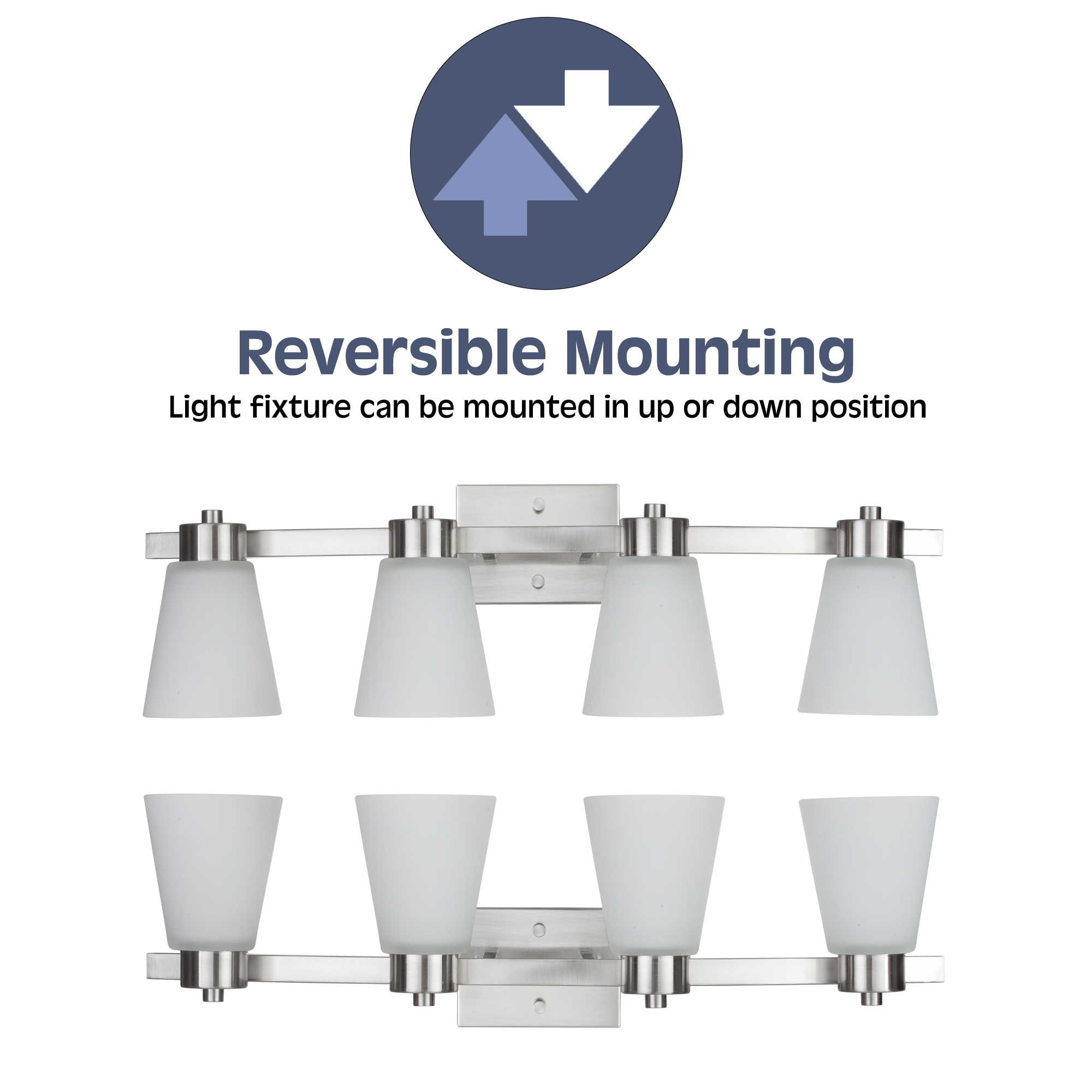 Fairendale 4-Light Vanity Light with Frosted Glass Shade in Brushed Nickel Finish - Perfect for Bathroom, Bedroom, and Dressing Room Lighting