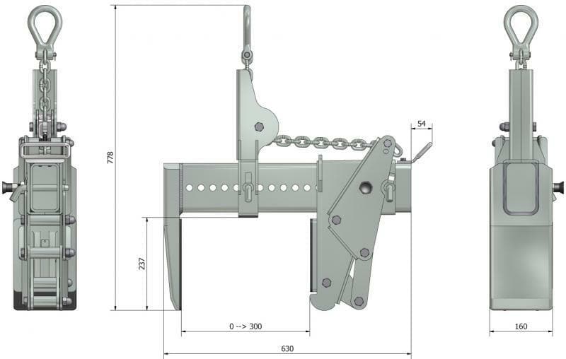 Aardwolf GPM1500A Automatic Monument Clamp Lifter - Heavy Duty Stone Lifting Tool for Granite, Marble & Concrete Installation - Perfect for Construction & Landscaping Projects