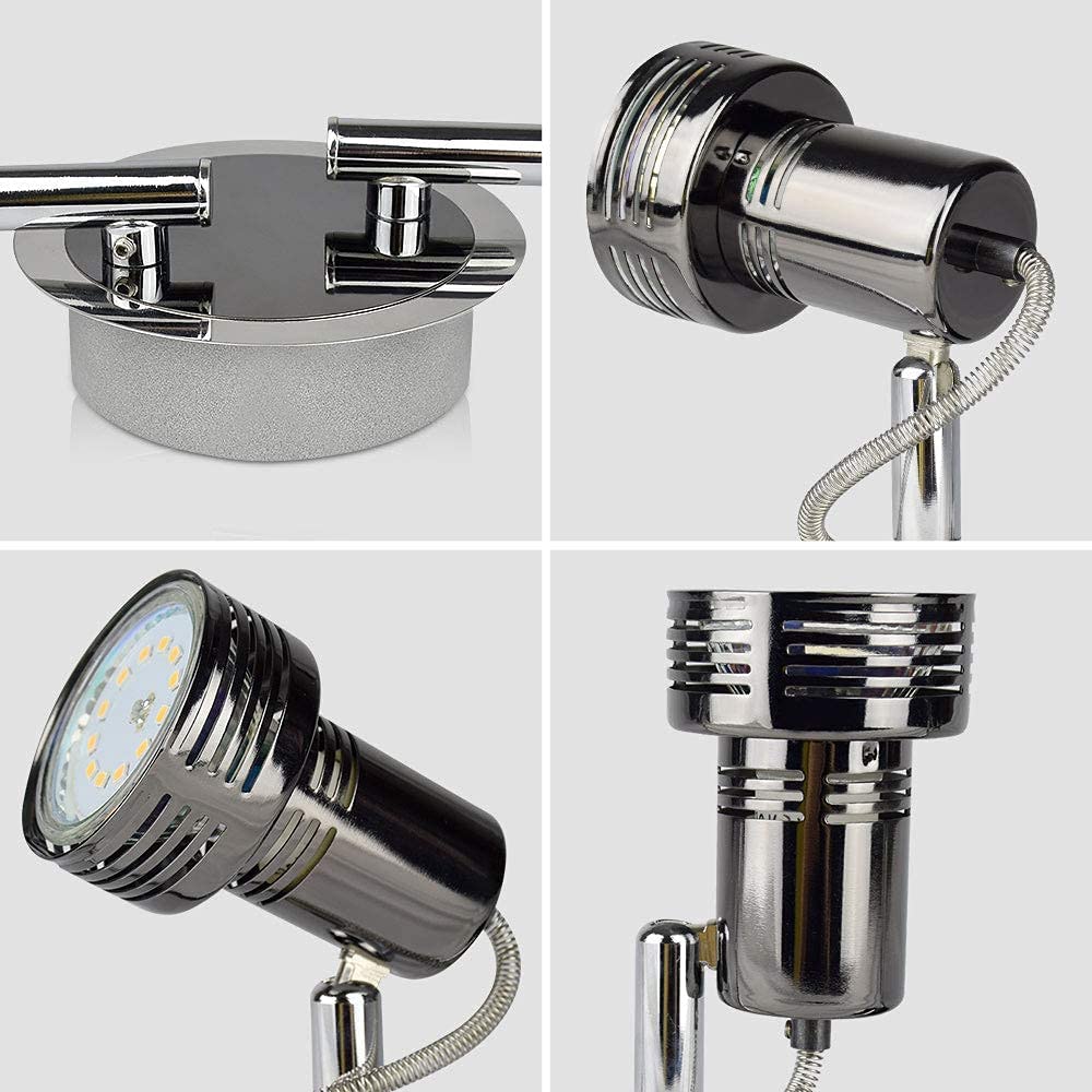 Depuley Modern 4-Light Flush Mount Track Lighting Kit, Adjustable Directional Ceiling Spotlights for Kitchen, Living Room, Hallway & Bedroom - Foldable Swing Arm Design for Flexible Illumination | Perfect for Task Lighting, Accent Lighting & Modern Home Decor