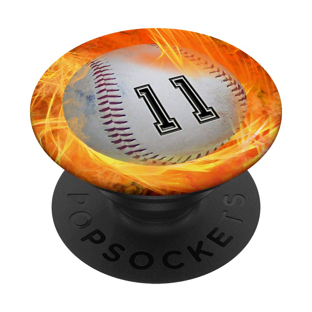 Baseball Jersey Number 11 - Lucky Fire Flame Design for Baseball Players & Fans - Perfect for Games, Training, and Fan Support