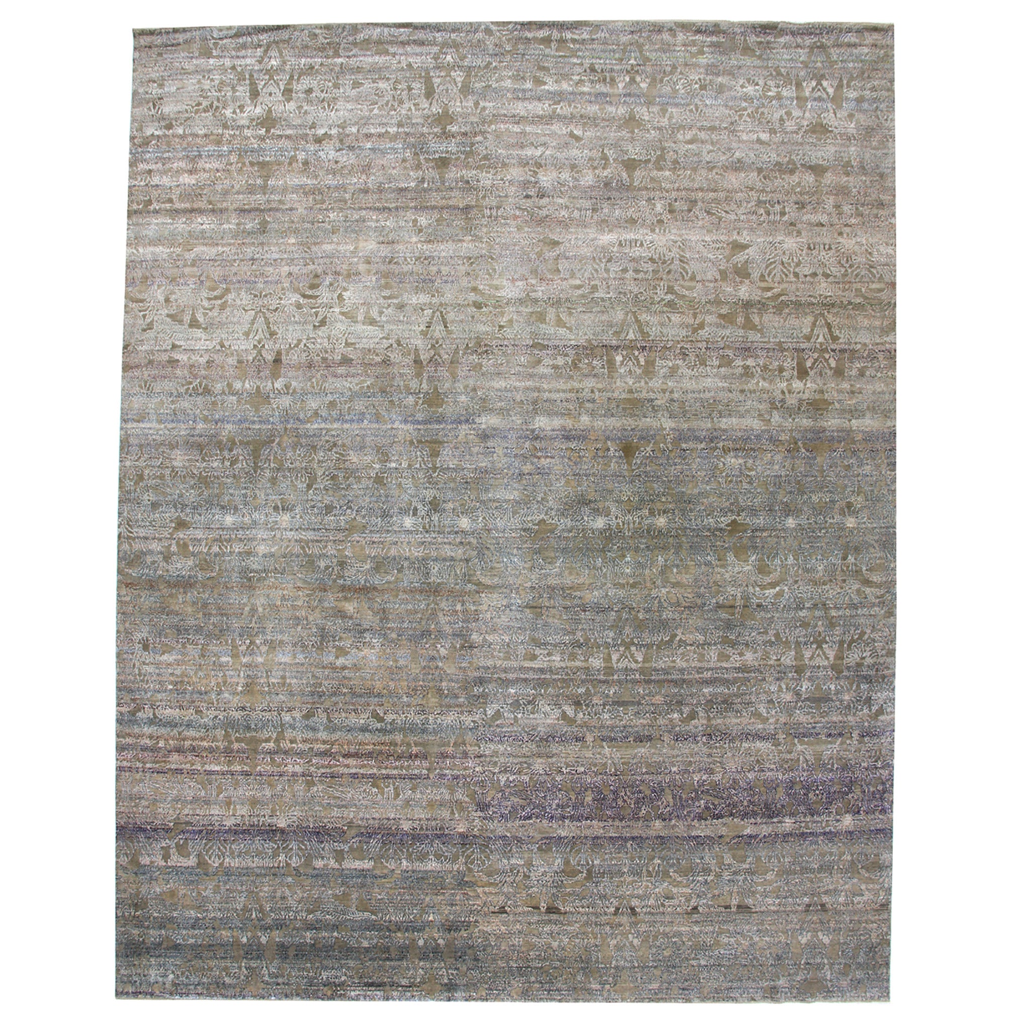 Luxury Brown Transitional Wool Silk Blend Rug 15'8 x 20'3 - Perfect for Living Room, Bedroom & Office Decor