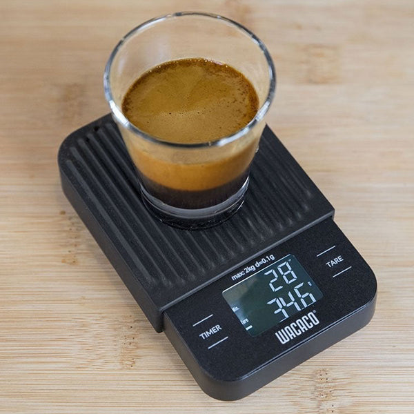 Wacaco Exagram Compact Coffee Scale - Portable Digital Espresso Scale with Timer, 0.1g Precision for Pour Over, French Press & Coffee Brewing - Perfect for Home, Office & Travel Use