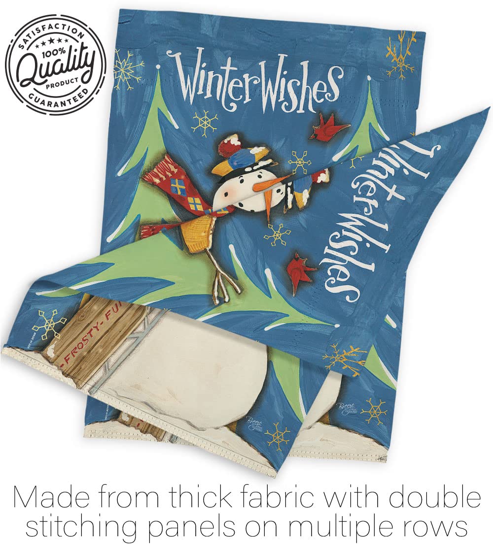 Winter Snowman House Flag - Double-Sided Yard Decor for Christmas